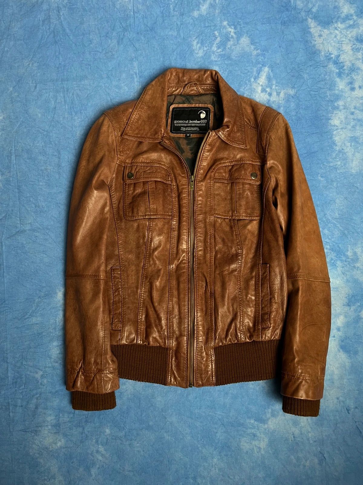 GOOSECRAFT Vintage Avant Garde Goosecraft Real Leather Bomber Jacket Size US M / EU 48-50 / 2 - 1 Thumbnail
