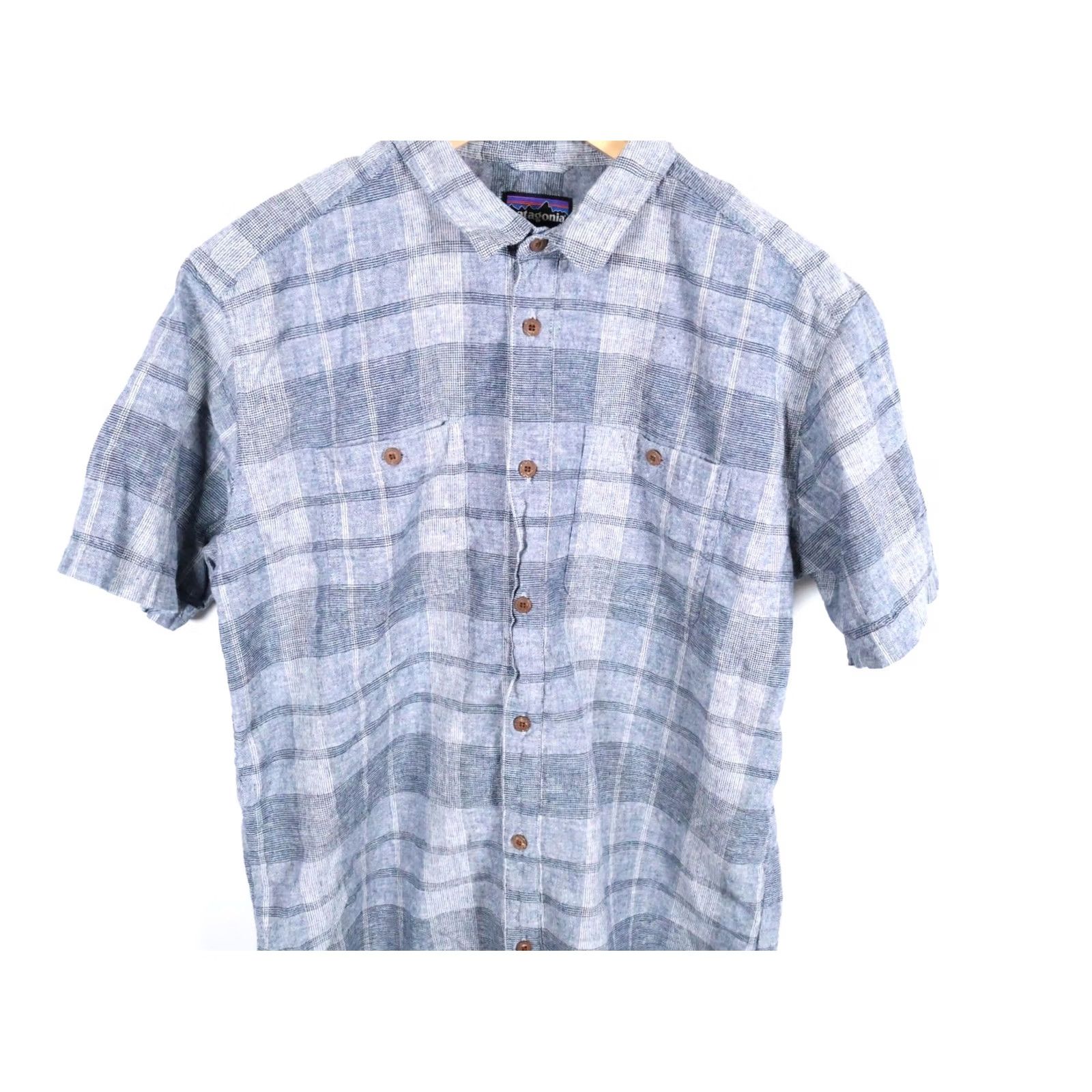 Patagonia Patagonia Shirt Men's XL Gray Plaid Check Organic Cotton Hemp Back Step Button-Up Short Sleeve Casual Workwear Winter Fall Spring Size US XL / EU 56 / 4 - 4 Thumbnail