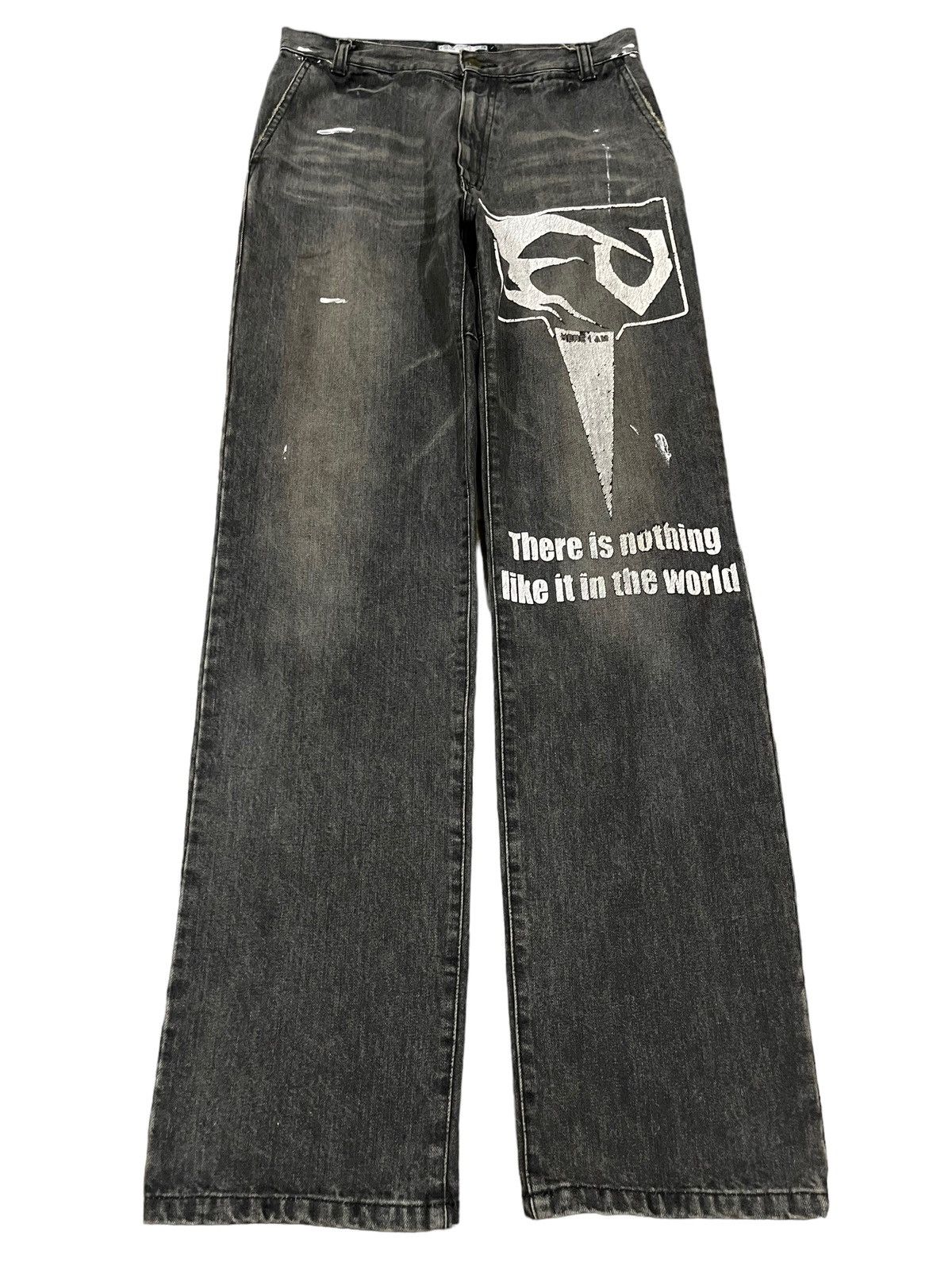 Beauty Beast Vintage Japanese Brand Painted Style Loose Jeans Size US 30 / EU 46 - 1 Thumbnail