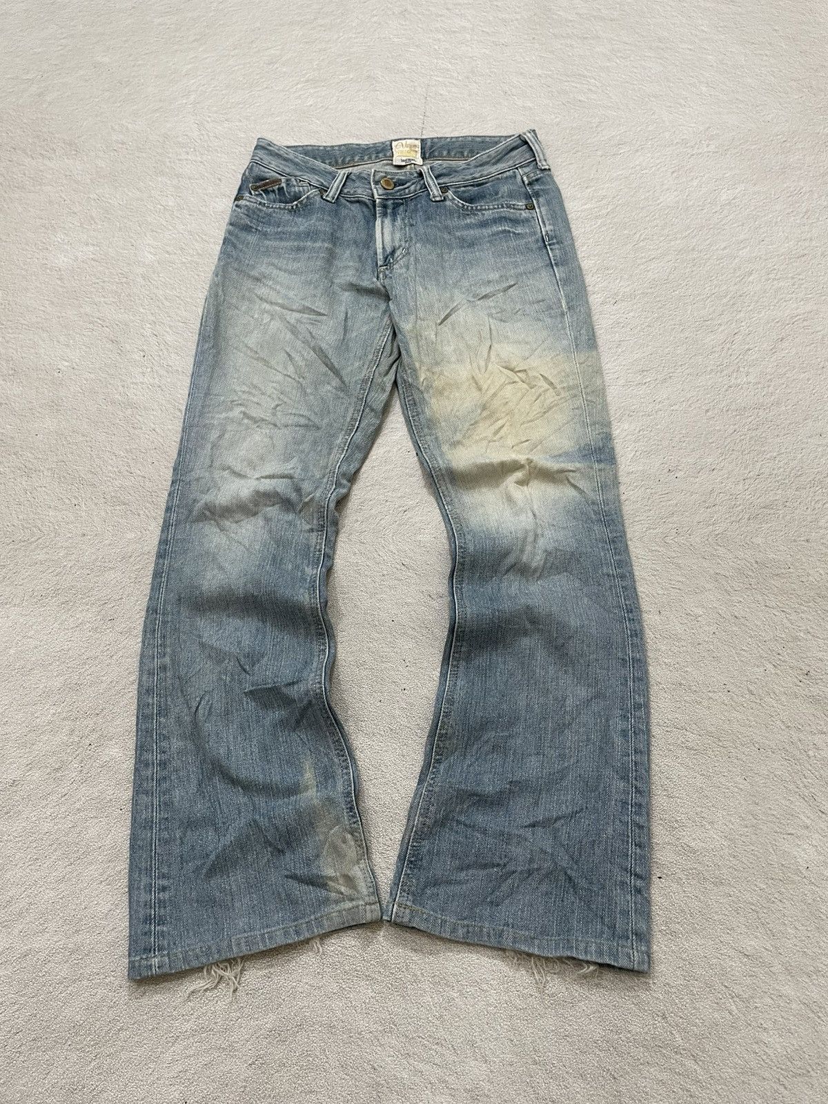 Maison Margiela 2000s Diesel Flare Denim Bootcut Distressed Blue Jeans Y2K Size 27" / US 4 / IT 40 - 1 Thumbnail