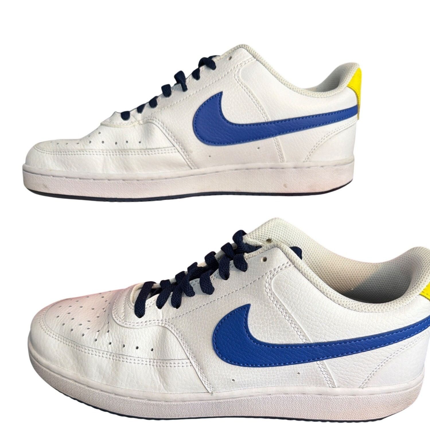 Nike Nike Court Vision Low Sneakers White Hyper Royal Blue Yellow Size US 10 / EU 43 - 1 Thumbnail