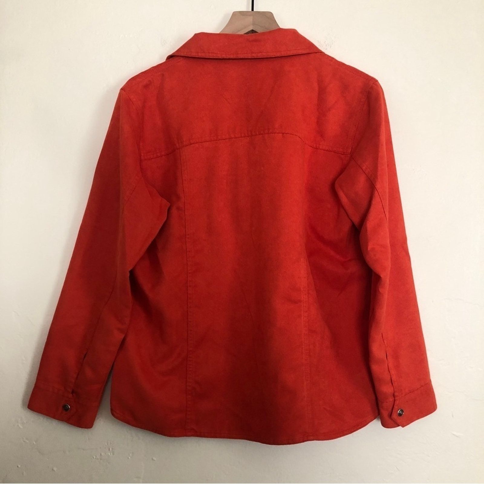 Chicos Chico's Red Butto Long Sleeve Western Shirt Shacket Jacket Size M / US 6-8 / IT 42-44 - 5 Thumbnail