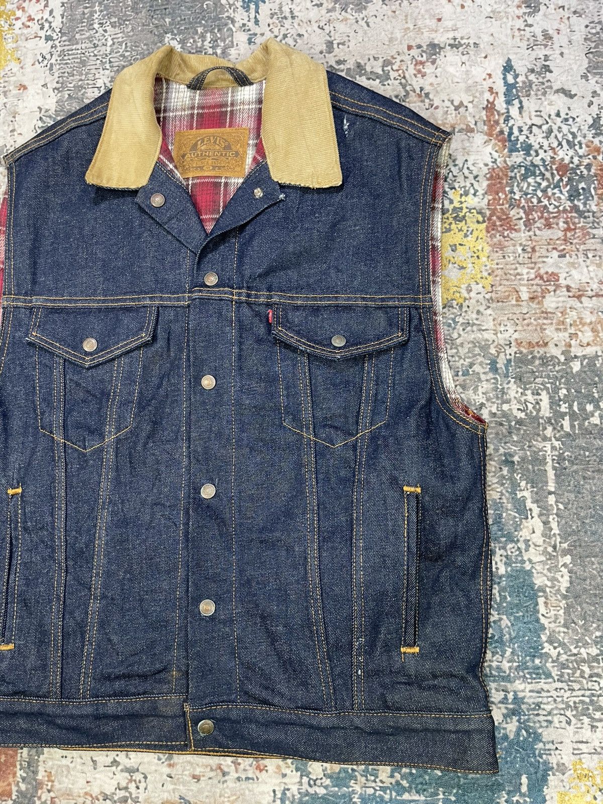 Levi's Vintage Clothing RARE🔥Vtg Levis Sample 1990 Reversible Denim Vest Jacket Size US M / EU 48-50 / 2 - 4 Thumbnail