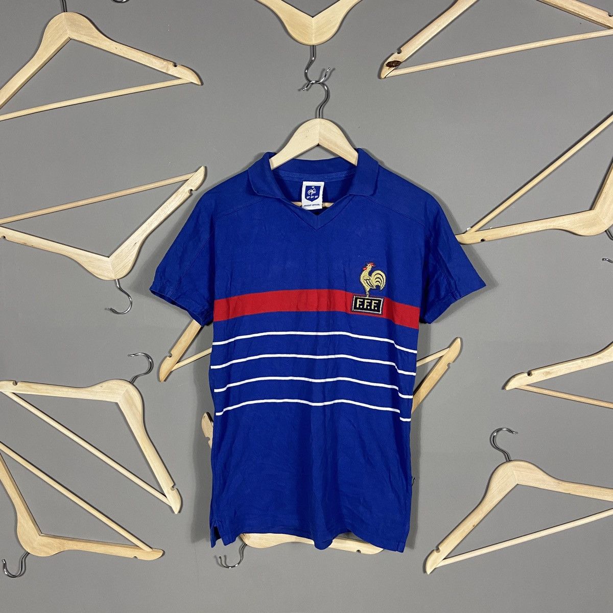Vintage Retro Score Draw France 1984-86 soccer jersey Size US M / EU 48-50 / 2 - 1 Thumbnail