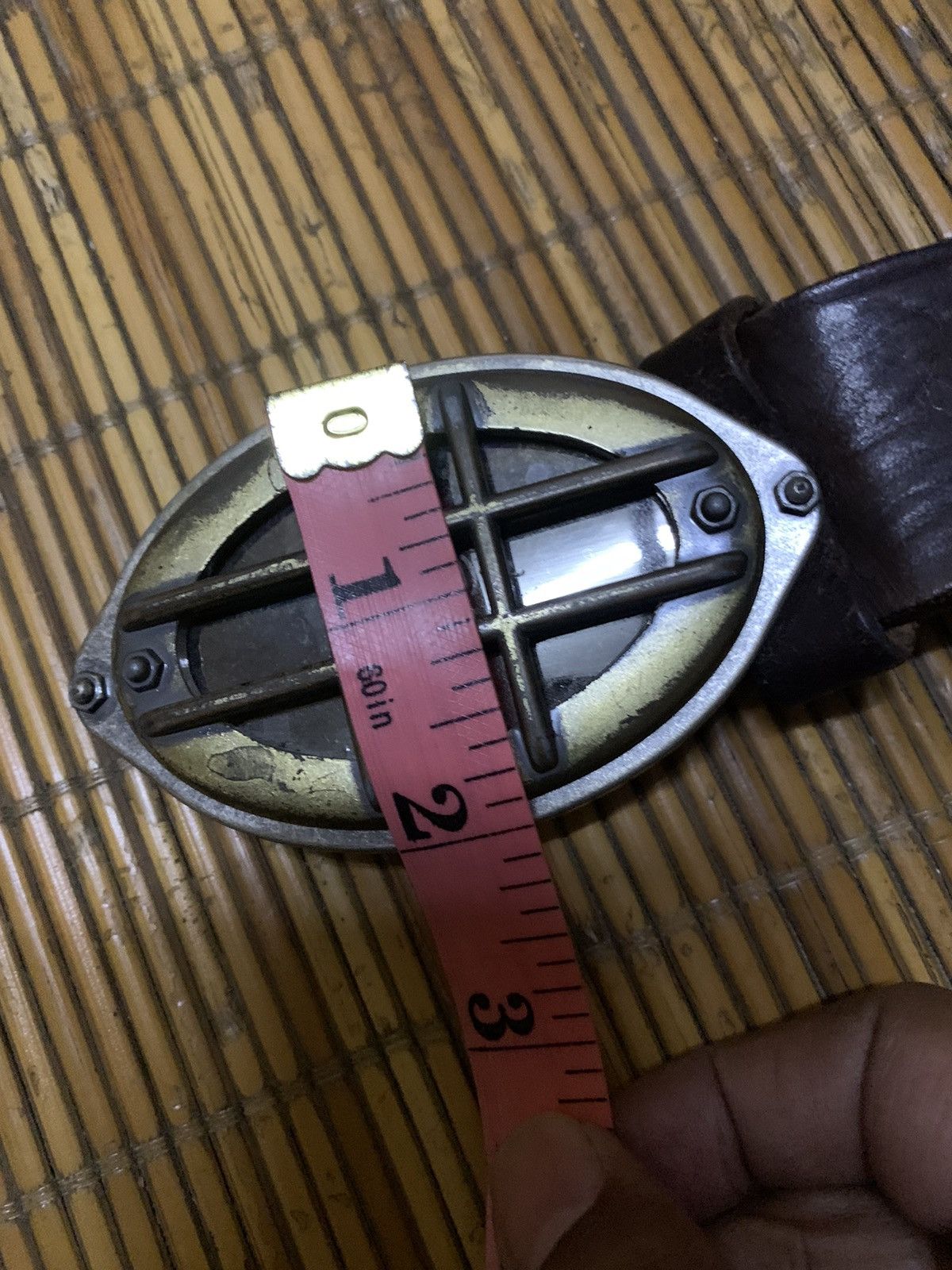 Leather 💥Japanese Fashion Designer Leather Belt Size 32 - 7 Thumbnail