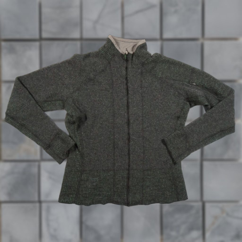 Mountain Hardwear VINTAGE Mountain Hardwear Jacket Womens Large Gray Knit Wool Blend Lightweight Outdoors Size L / US 10 / IT 46 - 1 Thumbnail