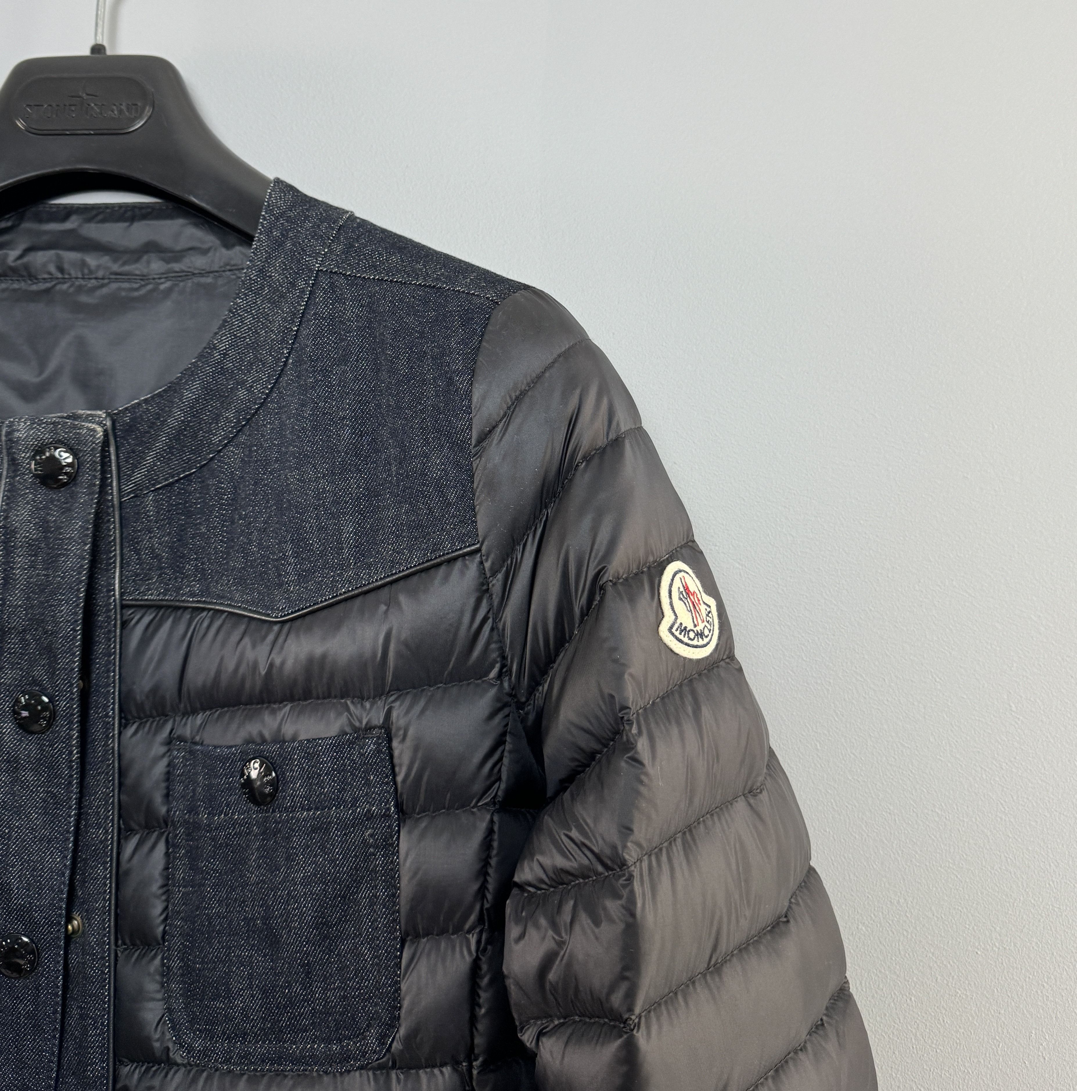 Moncler Moncler Ambert Down Jacket Puffer Denim Trimmed Navy Size 3 Size M / US 6-8 / IT 42-44 - 5 Thumbnail