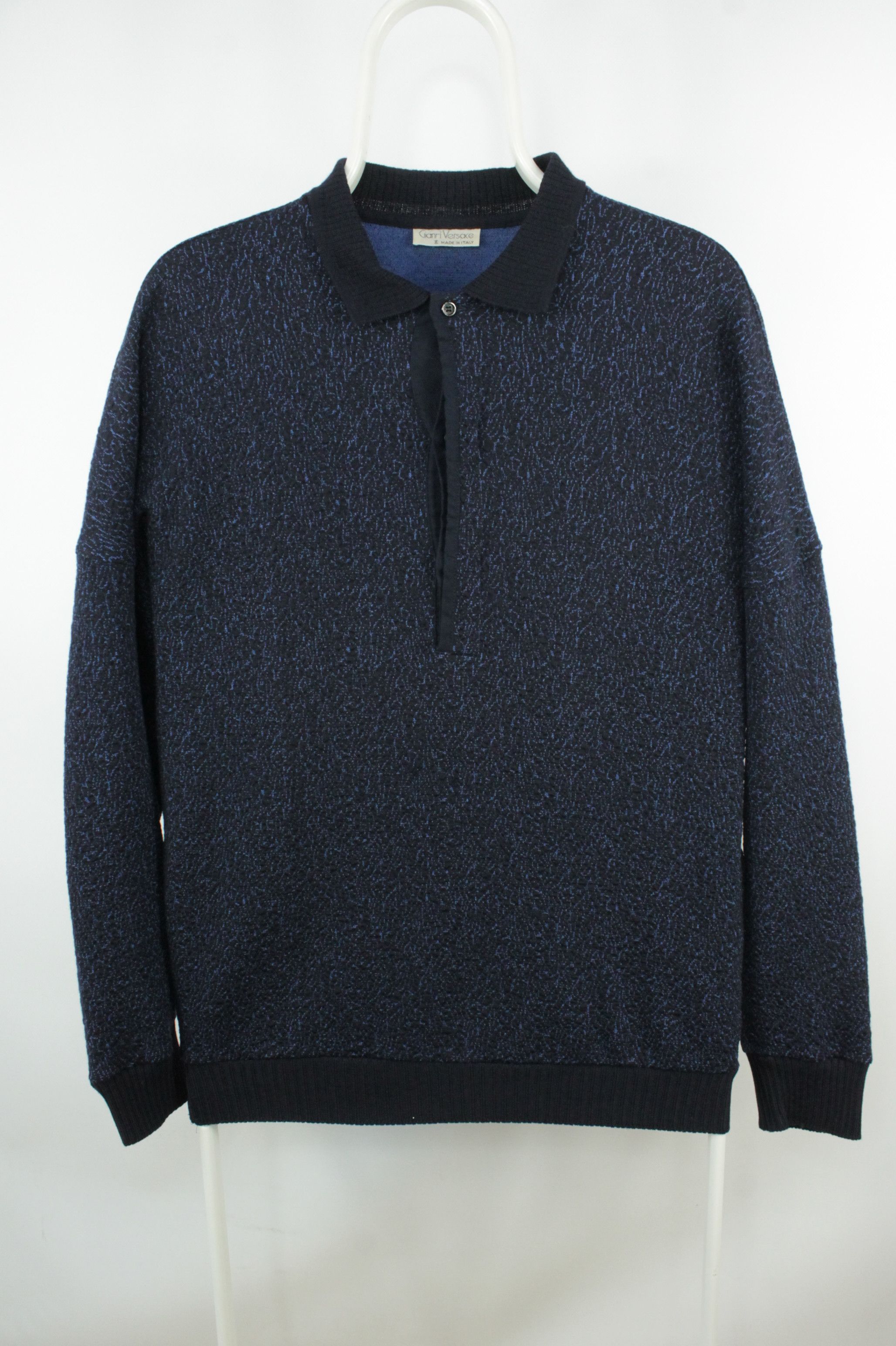 トップス 80-90s Giovanni Versace vintage knit Gianni Versace 80s Geometric Knit Sweater - Ākaibu Store