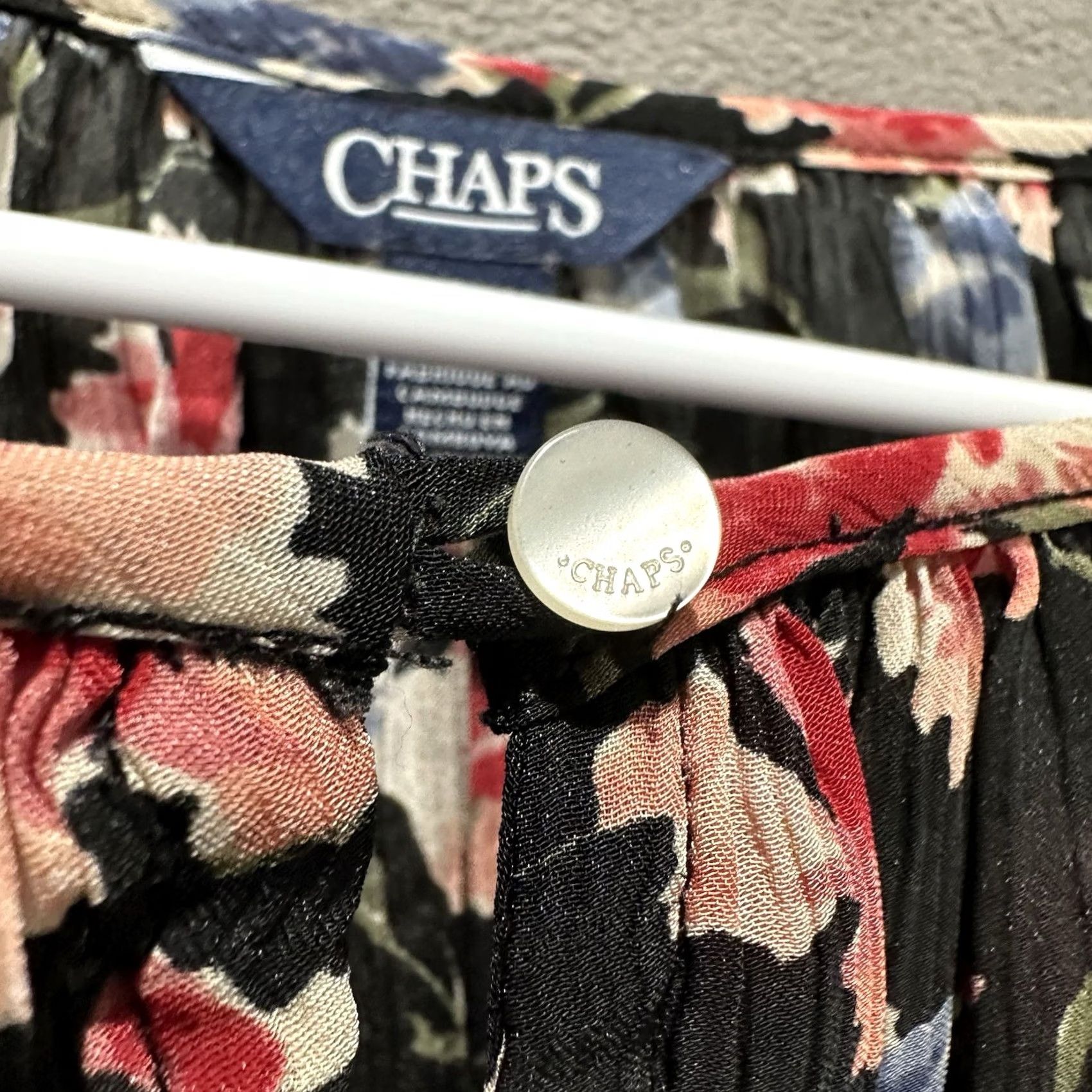Chaps Chaps Ralph Lauren Blouse Womens Plus 1X Floral Sheer Bell Sleeve Keyhole Neck Size XL / US 12-14 / IT 48-50 - 5 Thumbnail