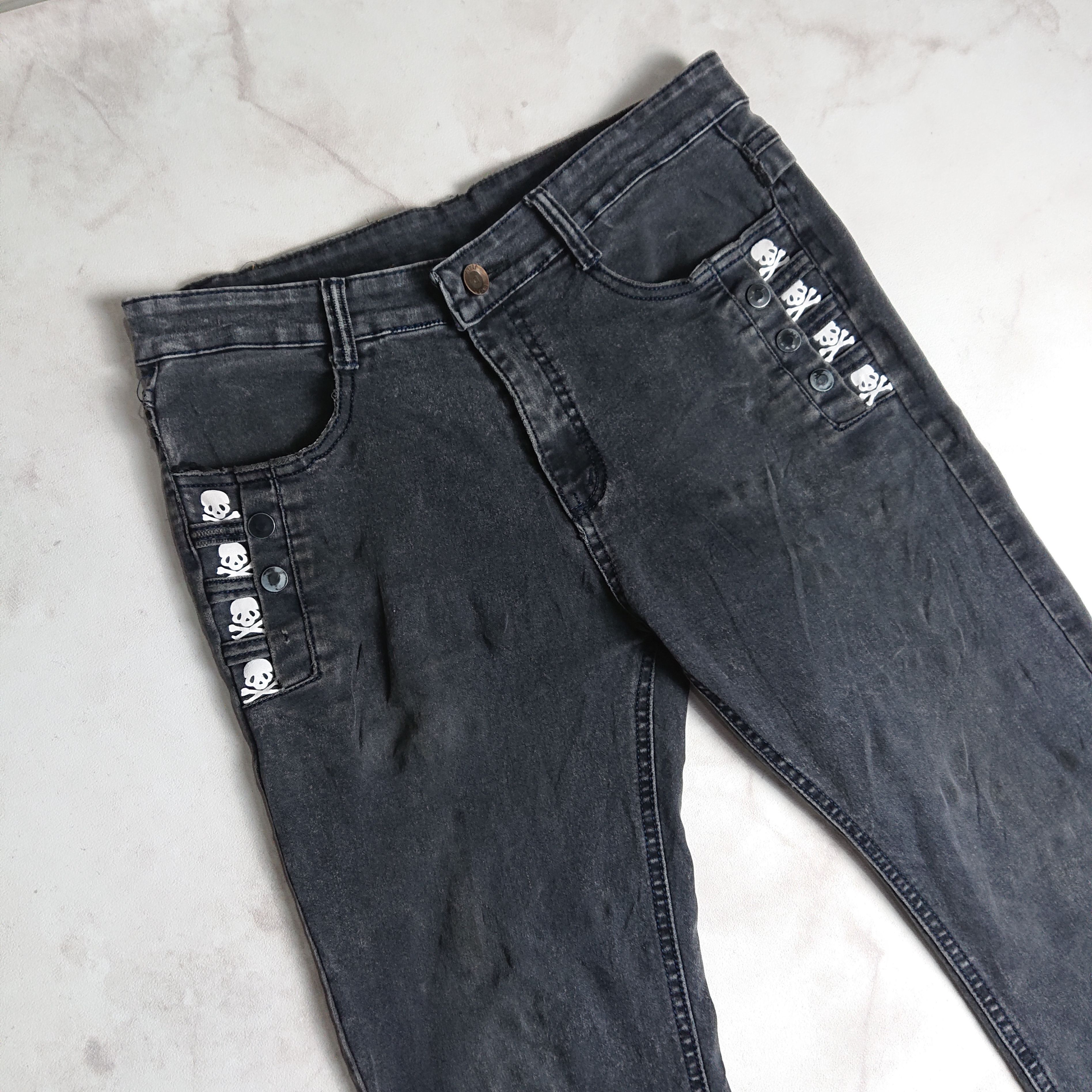Japanese Brand × Vintage Xinyu Stretch Skull Jeans Size US 33 - 2 Thumbnail