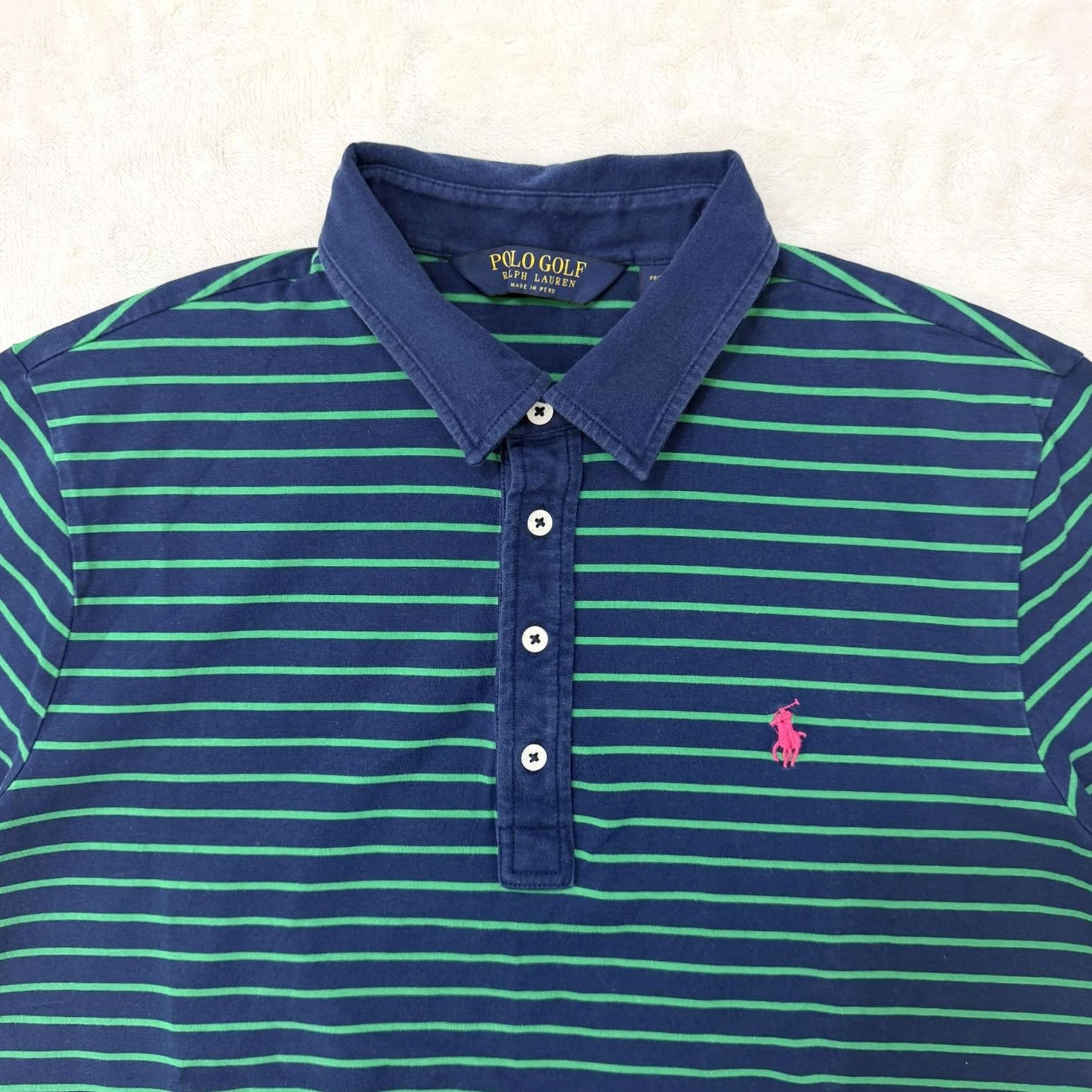 Polo Ralph Lauren Ralph Lauren Polo Golf Shirt Mens Large Blue Striped Athletic Pro Fit Short Sleeve Cap Collar Polo Shirt Band Logo Casual Performance Size US L / EU 52-54 / 3 - 2 Thumbnail