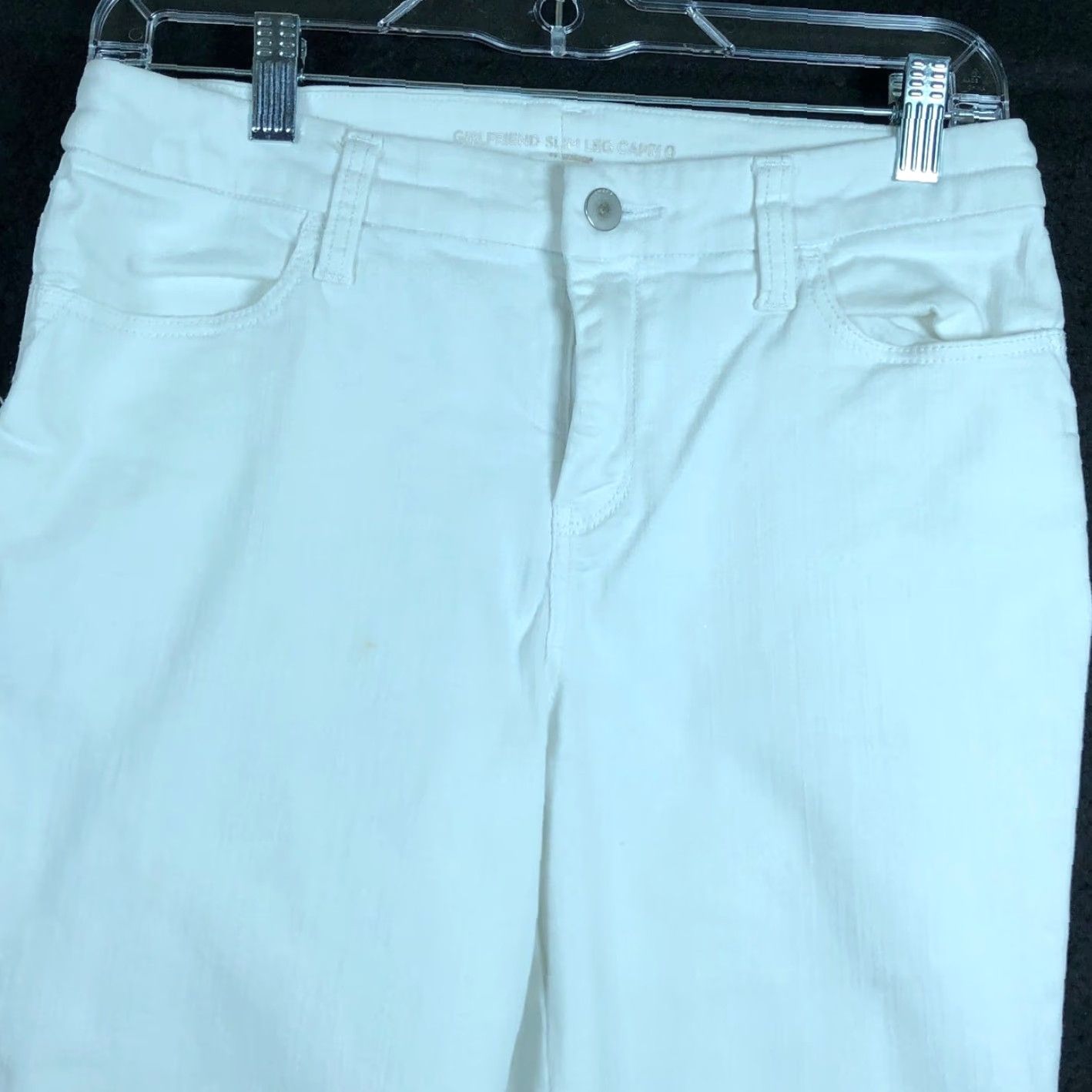 Vintage VINTAGE Chico's Womens Jeans White Mid Rise Girlfriend Slim Lace Leg Capri Stretch 0 S Jeans Womens White Mid Rise Capri Stretch Girl? Size 29" - 2 Thumbnail