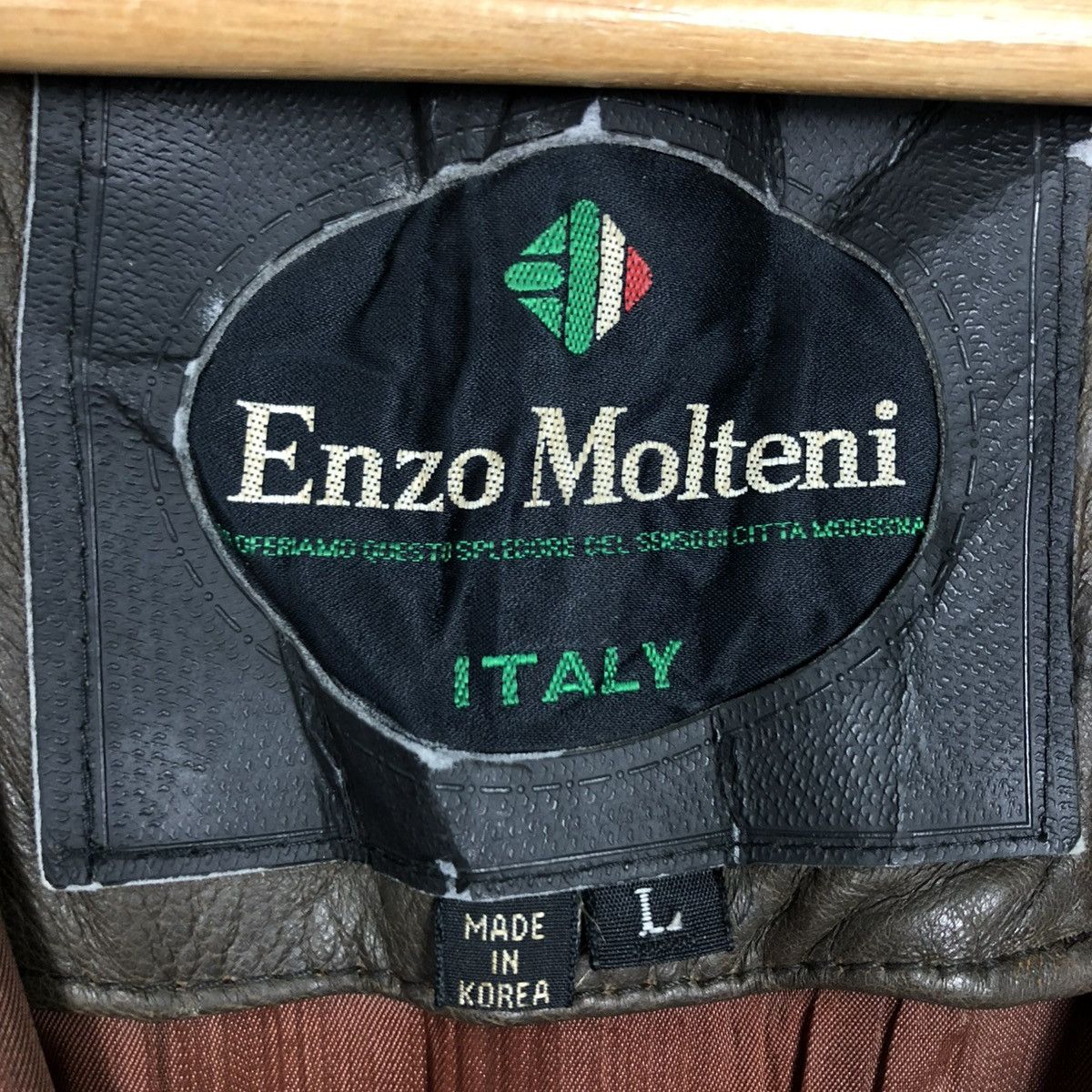 Japanese Brand 🔥VINTAGE LEATHER BIKER JACKET ENZO MOLTENI ISSEY MIYAKE Size US L / EU 52-54 / 3 - 21 Thumbnail