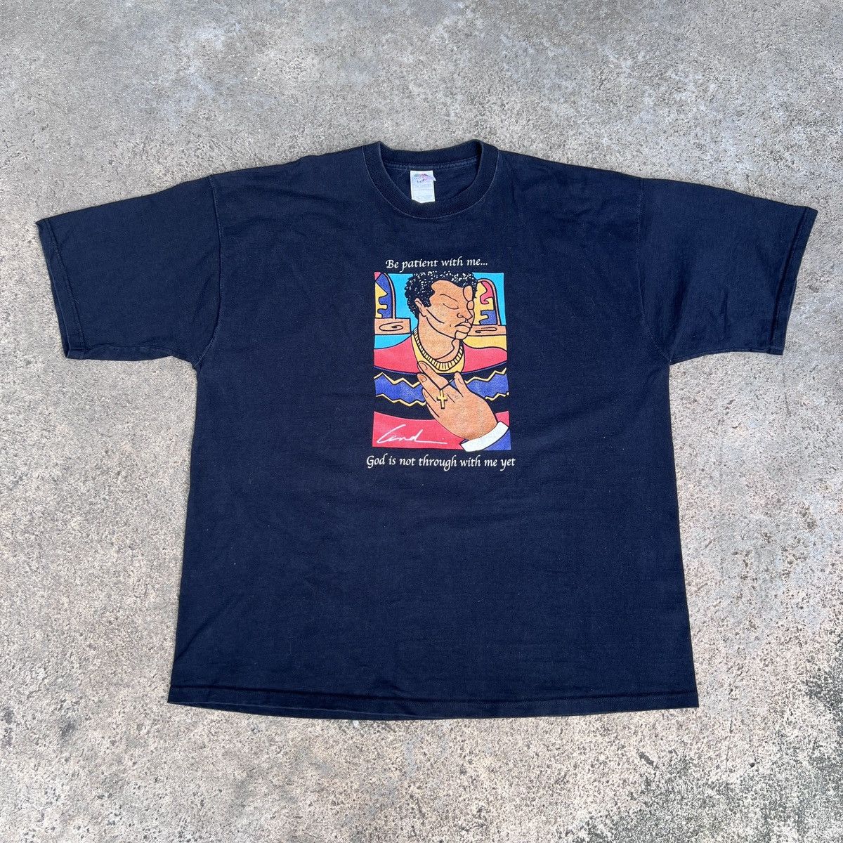Vintage Vintage Be patient with me...God is not through with me yet Size US XXL / EU 58 / 5 - 2 Thumbnail