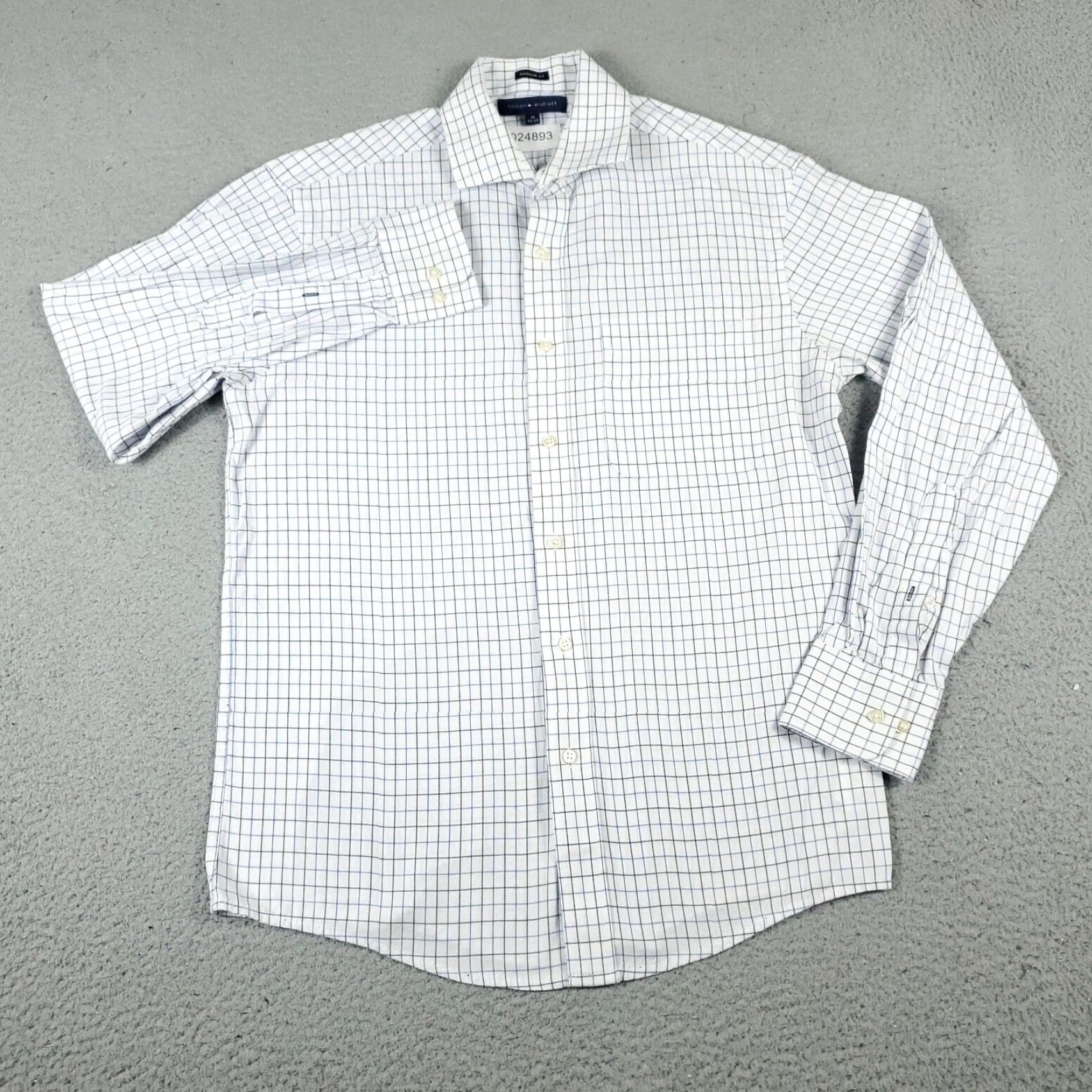 Tommy Hilfiger Tommy Hilfiger Shirt Mens 15 Blue White Check Dress Button Up Long Sleeve Size 40R - 2 Thumbnail
