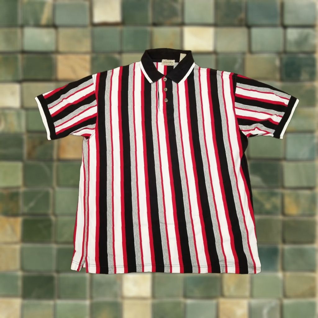 Vintage VINTAGE St. Johns Bay Polo Shirt Mens Large Red Striped 100% Cotton Casual Shirt Mens Large Red Striped 100% Cotton Size US L / EU 52-54 / 3 - 1 Thumbnail