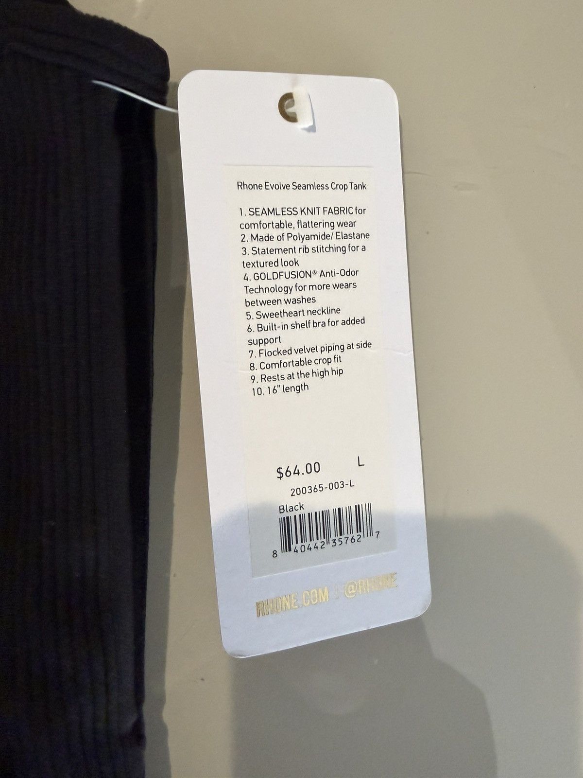 Other NWT Rhone Evolve Seamless Crop Tank - Black - L Size L / US 10 / IT 46 - 6 Thumbnail