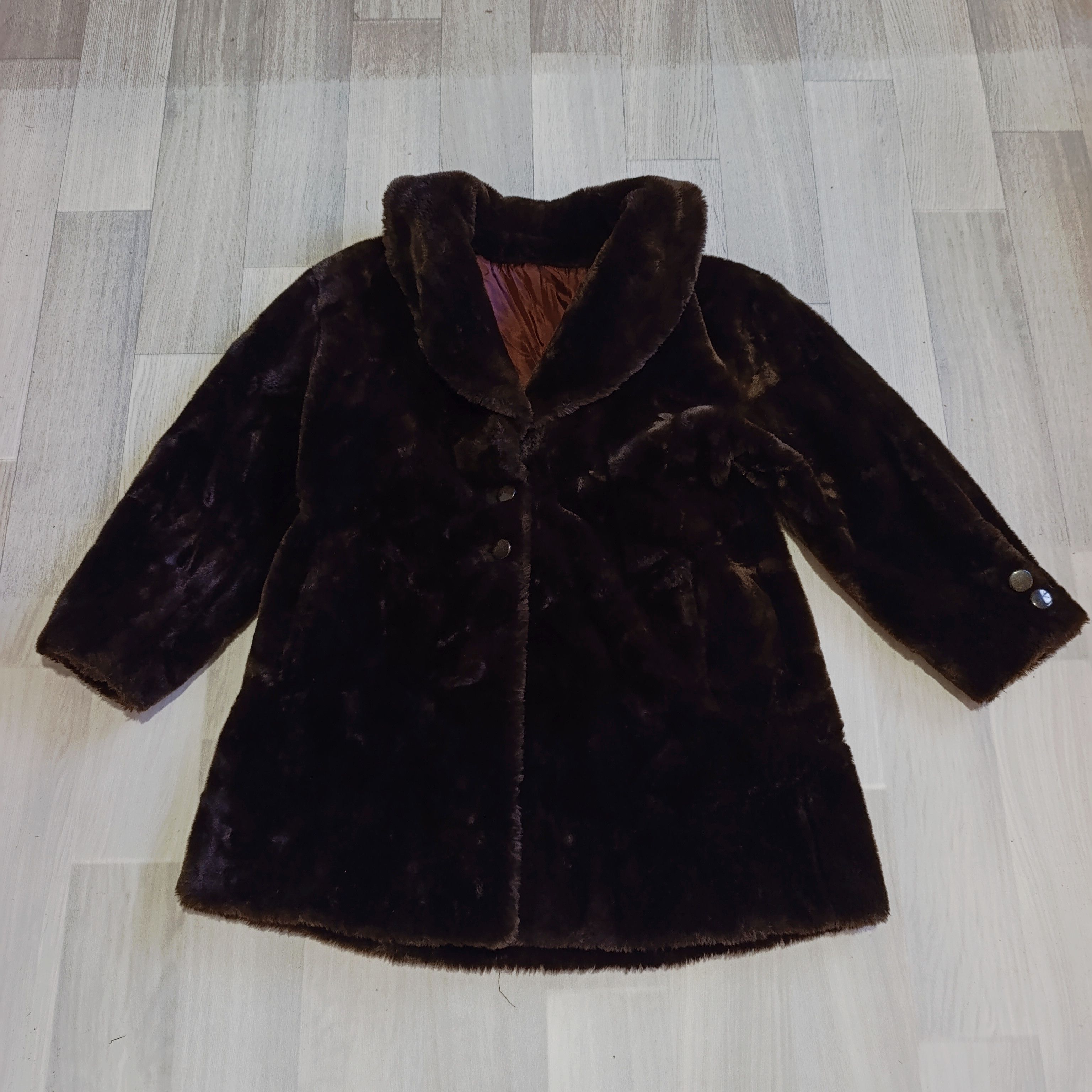 Other VINTAGE FAUX FUR COAT BROWN CHOCOLATE 🤎 Size 3XL / US 20-22 - 1 Thumbnail