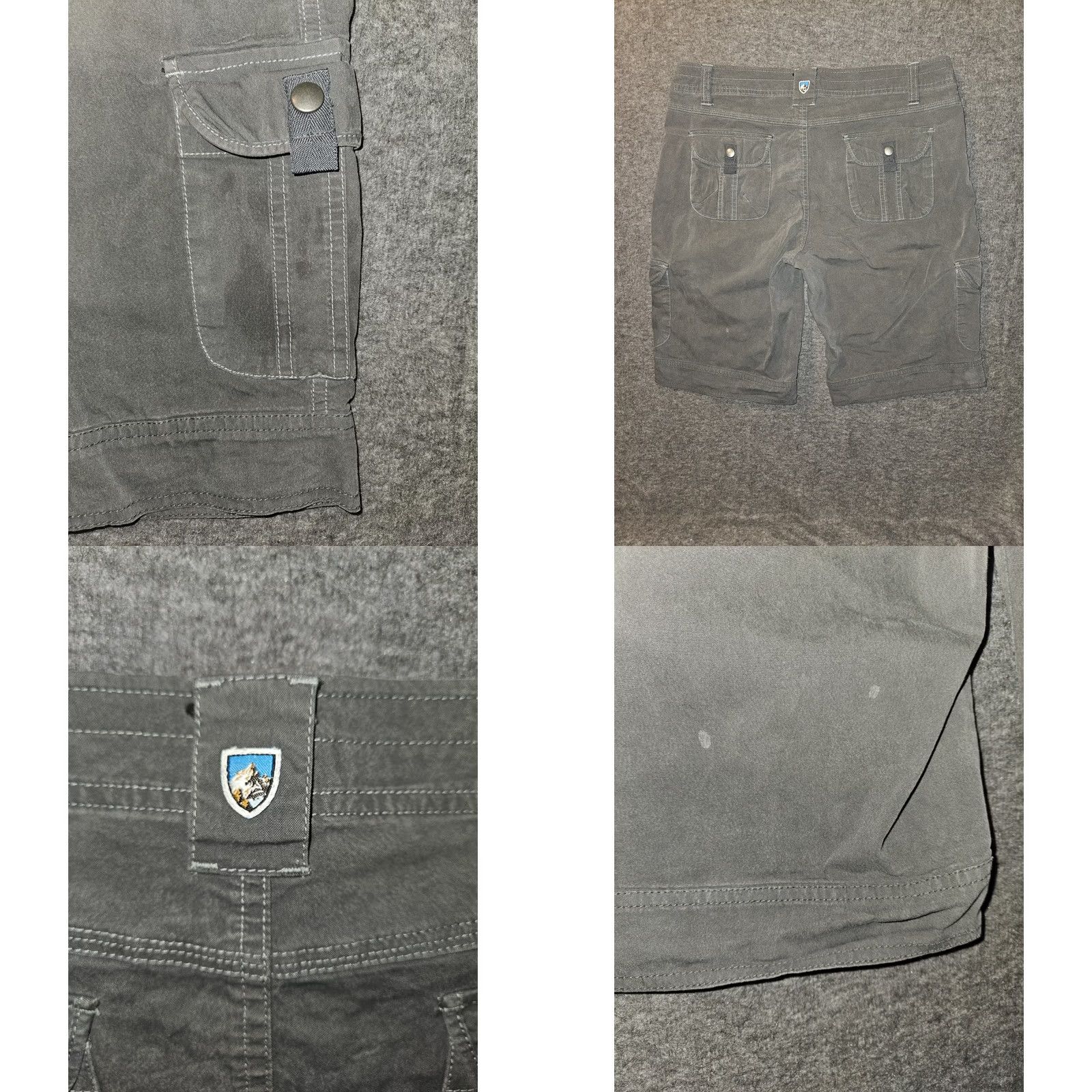Vintage Kuhl Cargo Bermuda Shorts Women's 12 Gray Mid Rise Hiking Camping Outdoors Brown Spots? (Note: Kept original content intact) Size 34" / US 12 / IT 48 - 8 Thumbnail