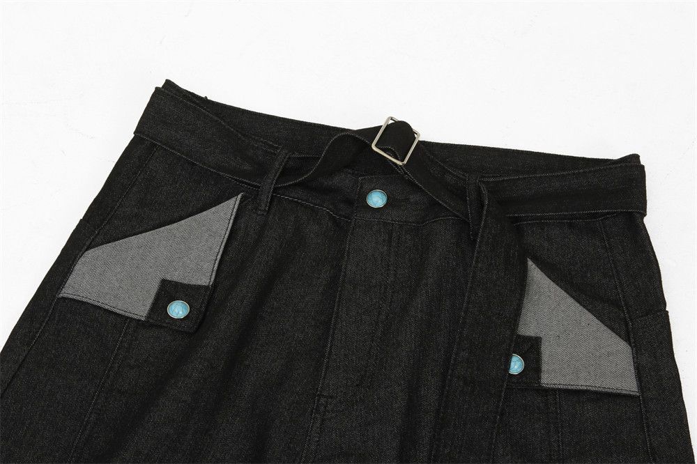Jean Men's vintage washed loose wide-leg scimitar jeans Size US 32 / EU 48 - 3 Thumbnail
