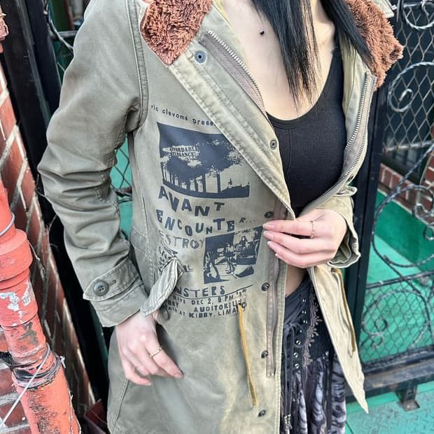 Hysteric Glamour Hysteric Glamour x Destroy All Monsters Military Fur Jacket Size S / US 4 / IT 40 - 18 Thumbnail
