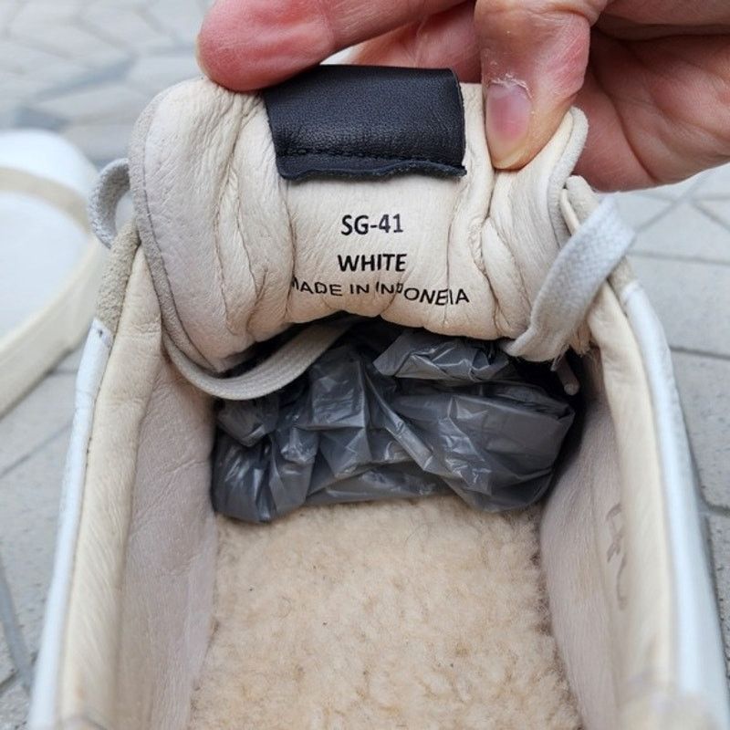 Blackstone Blackstone SG41 White Leather Fur Lined Minimalist Sneakers Size US 13 / EU 46 - 4 Thumbnail