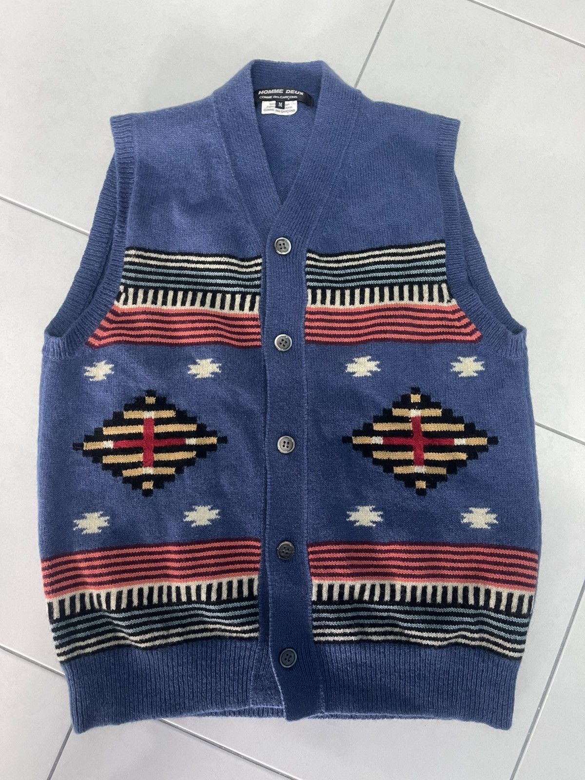 Comme des Garcons × Japanese Brand × Vintage 🔥HOT🇯🇵🔥VTG COMME DES GARCONS HOMME DEUX VEST BLUE VERY RARE Size M / US 6-8 / IT 42-44 - 1 Thumbnail