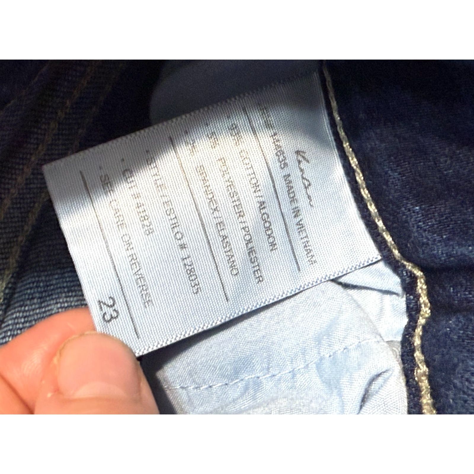Vintage KanCan Jeans Women's 23 Blue Denim Skinny Distressed Dark Wash Size 40" / US 18 - 5 Thumbnail