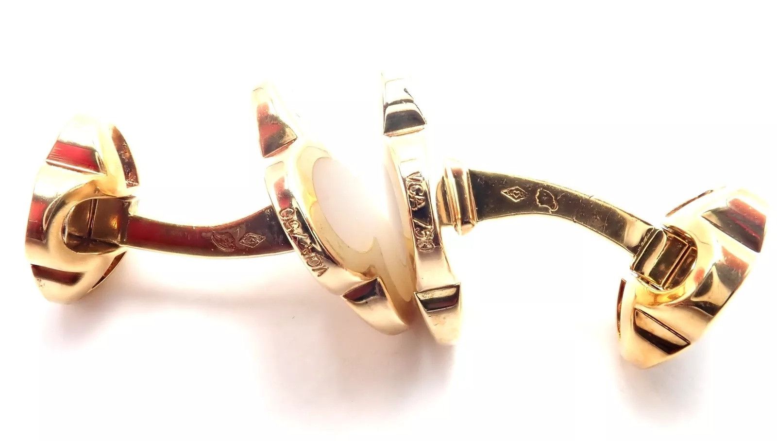 Van Cleef & Arpels Cleef & Arpels 18k Pure Alhambra Mother Of Pearl Cufflinks Size ONE SIZE - 7 Thumbnail