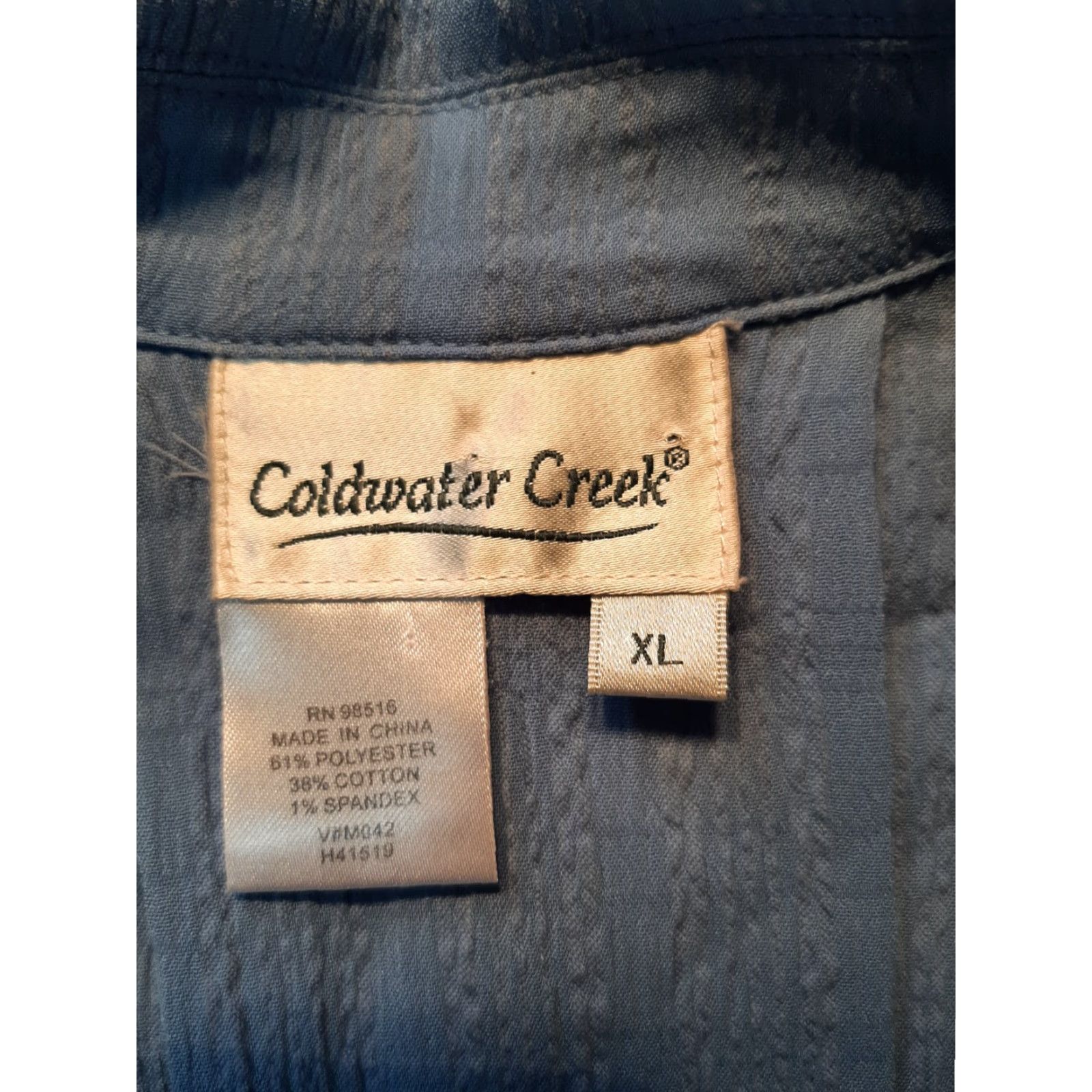 Coldwater Creek Coldwater Creek Shirt Womens XL Blue Long Sleeve Button-Up Tunic with Pockets Size XL / US 12-14 / IT 48-50 - 2 Thumbnail