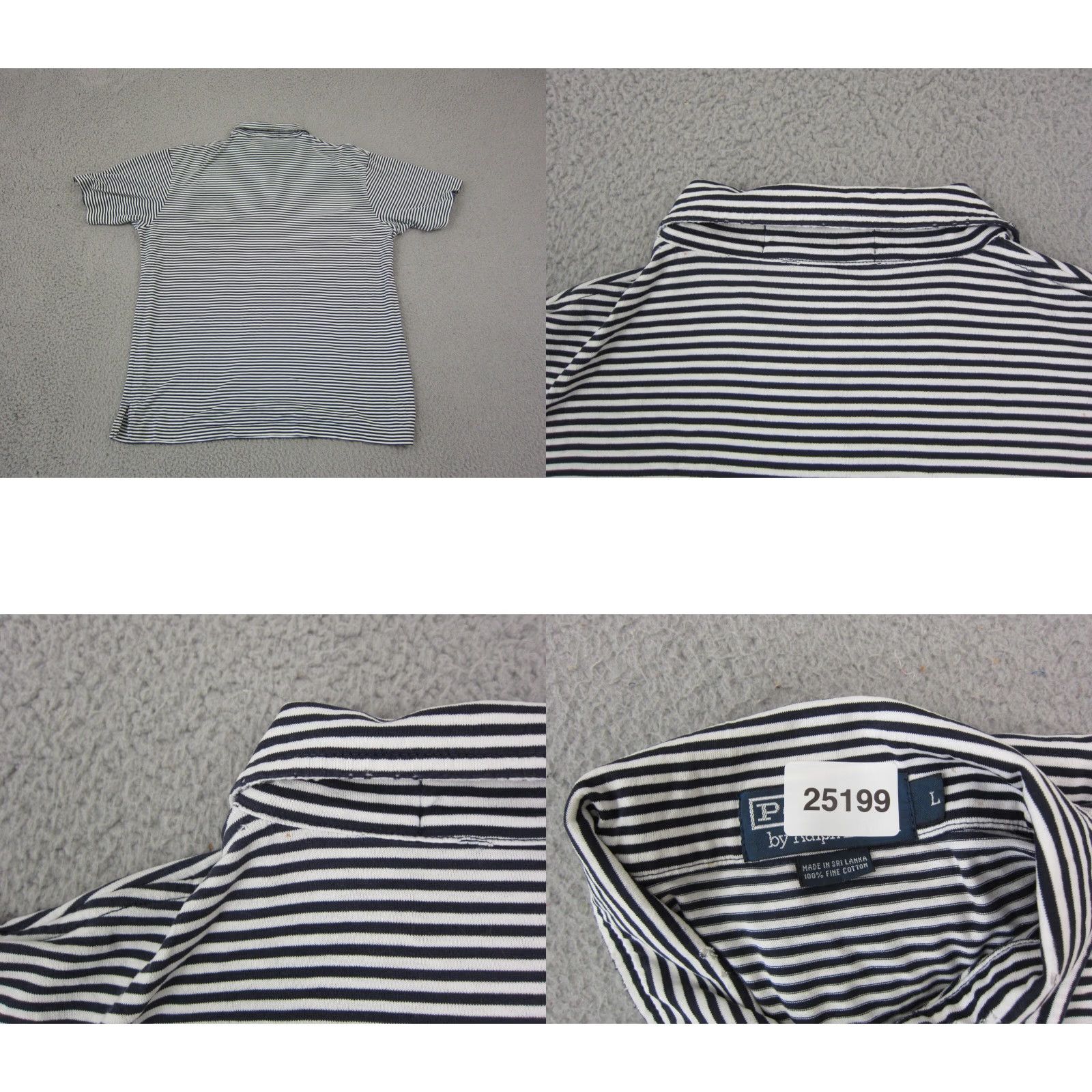 Ralph Lauren VINTAGE Ralph Lauren Polo Shirt Mens L White Blue Pony Soft Cotton Striped Casual Logo 80s 90s Golf Mens Size US L / EU 52-54 / 3 - 9 Thumbnail