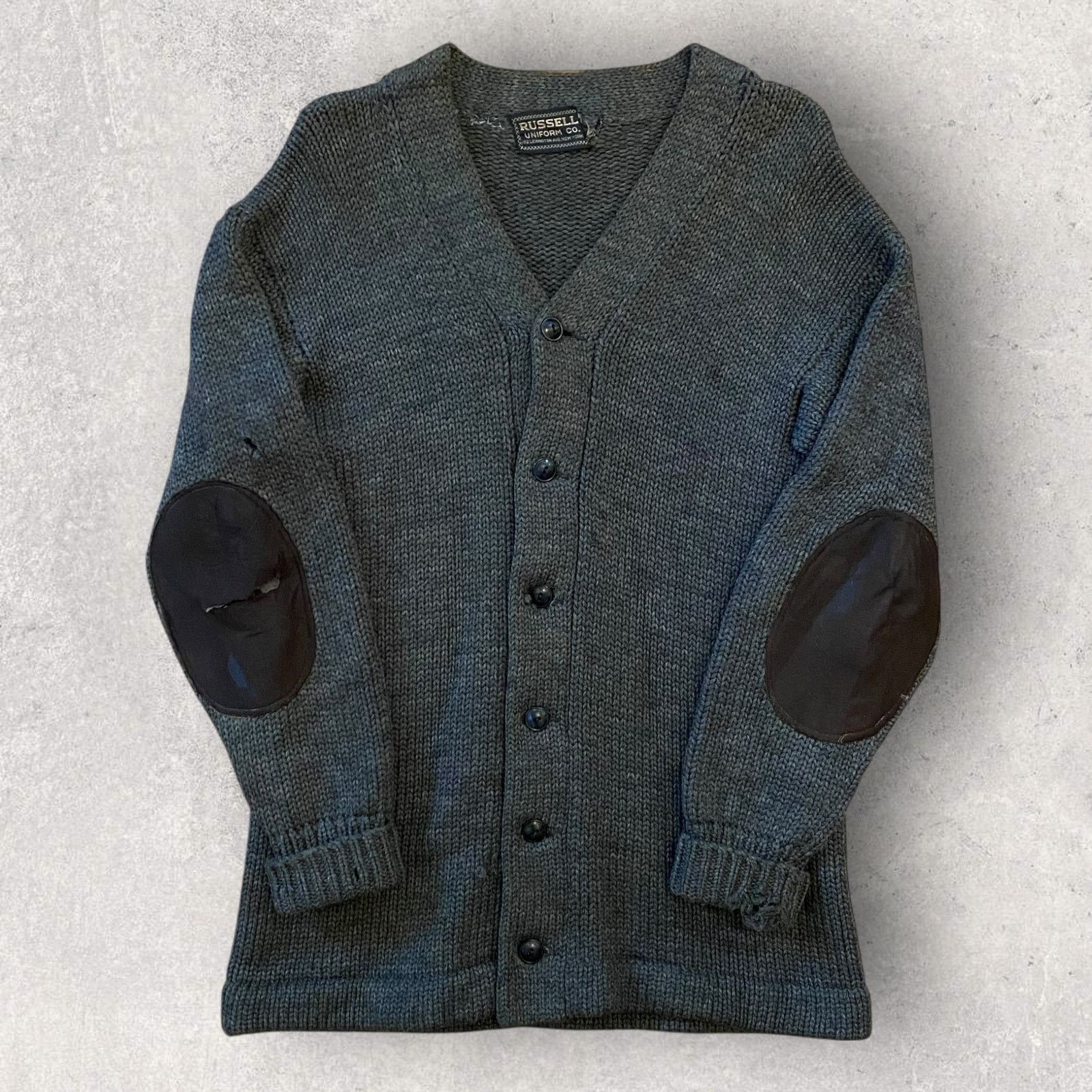 Russell Athletic × Vintage True Vintage 60s Russell Uniform Work Cardigan Elbow Patches Size US S / EU 44-46 / 1 - 1 Thumbnail