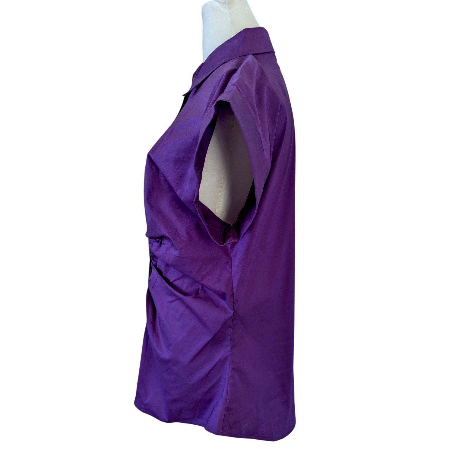Lauren Ralph Lauren Lauren Ralph Lauren Pleated Purple Button Up Top Sz 6 Size M / US 6-8 / IT 42-44 - 3 Thumbnail