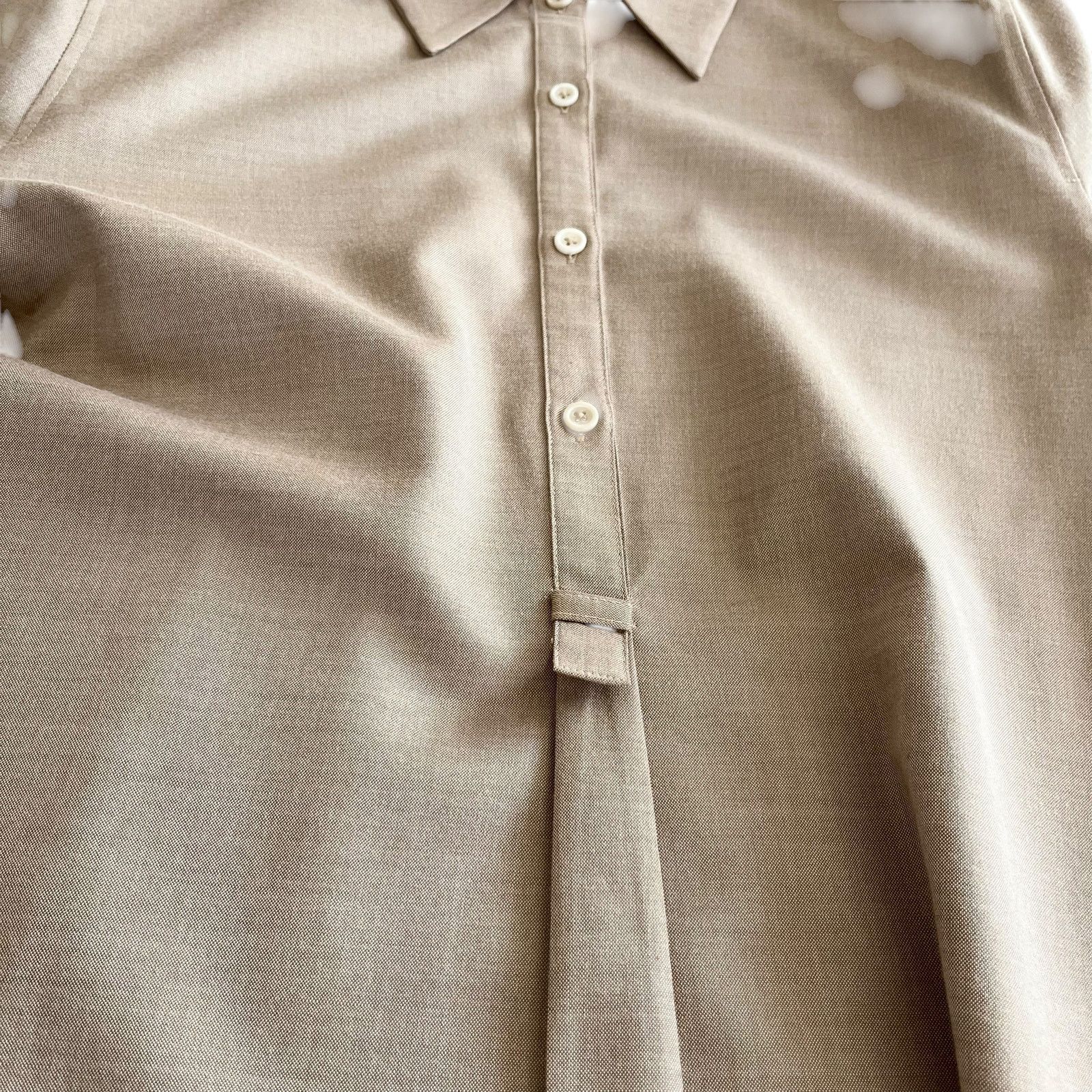 Cos COS Beige Wool Blend Oversized Collar Midi Shirt Dress Size M / US 6-8 / IT 42-44 - 7 Thumbnail