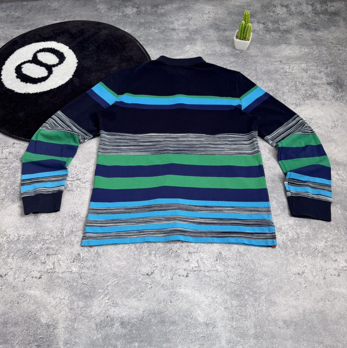 Missoni Missoni Italy Luxury Striped Long Sleeve Navy/ Green/Blue Size US S / EU 44-46 / 1 - 14 Thumbnail