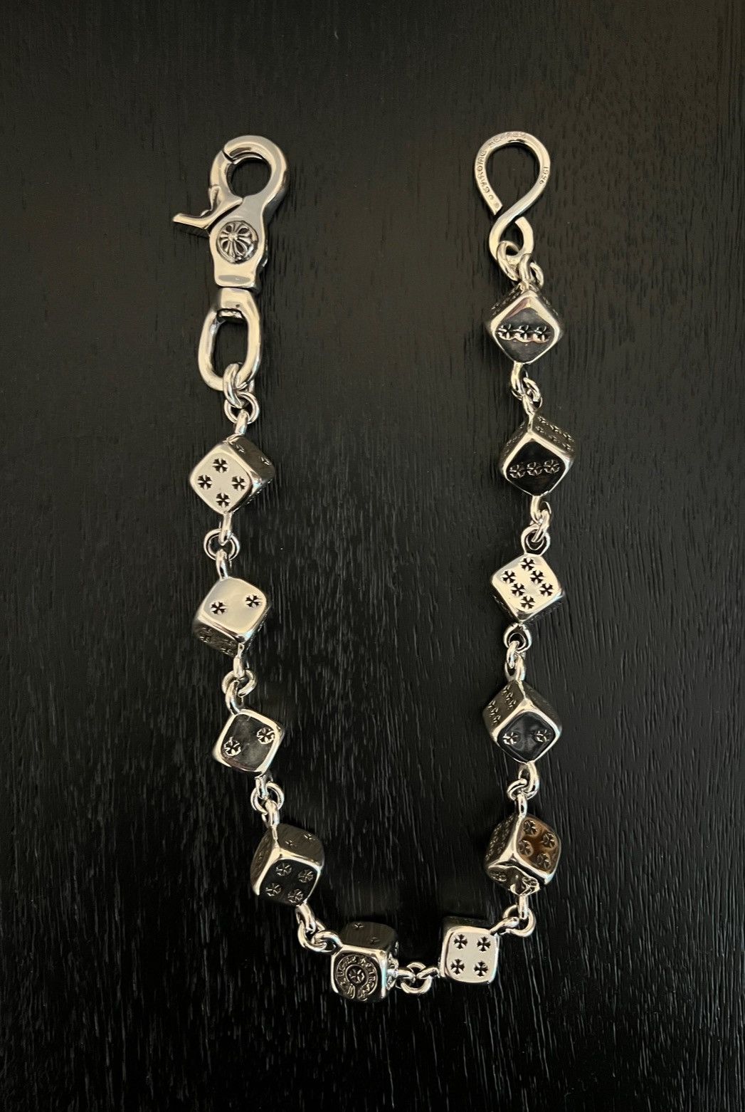 image of Chrome Hearts Dice Wallet Chain in Silver, Men's