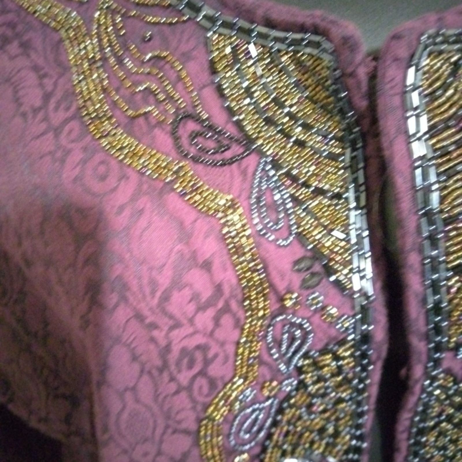 Chicos Chicos Womens Evening Jacket Purple Hook & Eye Beaded L/2 Size L / US 10 / IT 46 - 3 Thumbnail