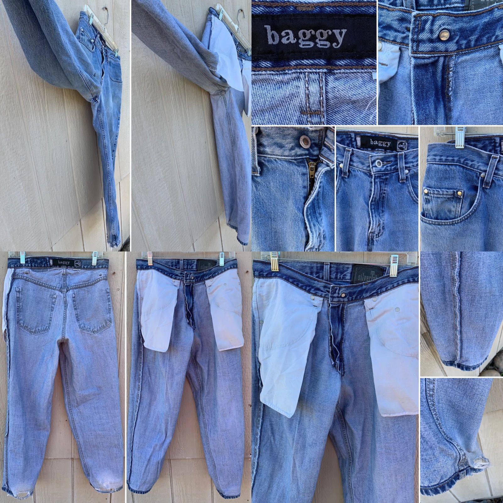 Levi's VINTAGE Levi's Silvertab Baggy Jeans 31 Inseam 30 1/4 in Waist 39 1/4 in Rise 11 1/2 in 90s Men Jeans Blue Cotton Denim Relaxed 5-Pocket Levi's Mens Size US 31 - 9 Thumbnail