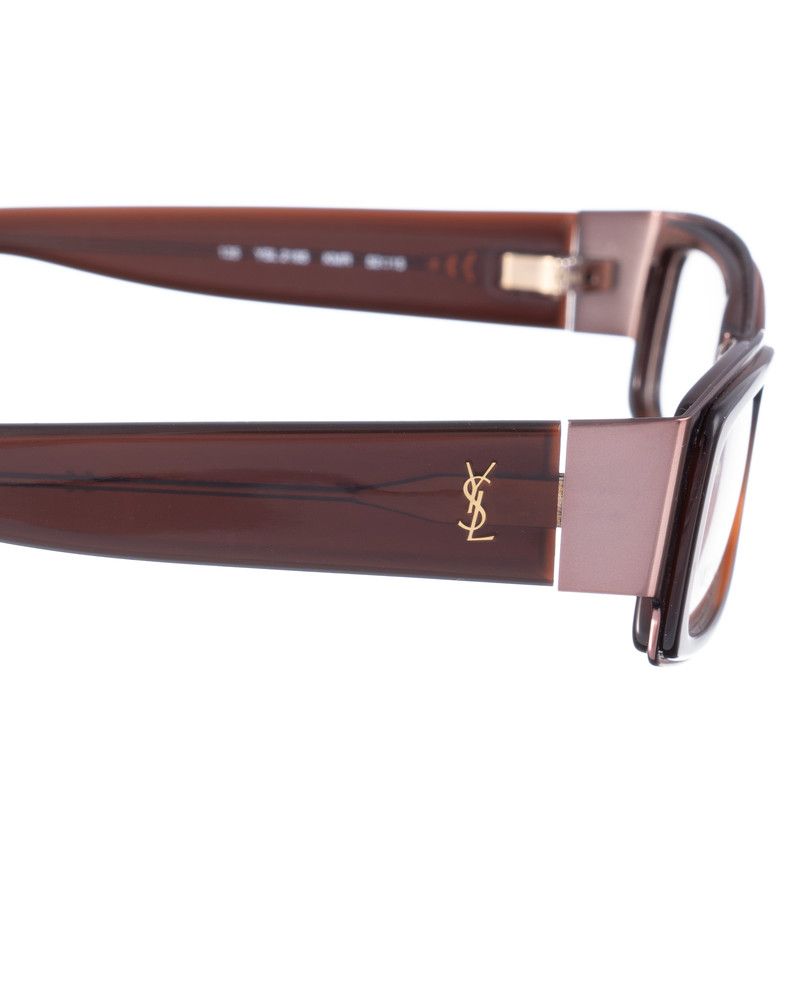 Yves Saint Laurent 00s Brown Glasses with Metallic Details