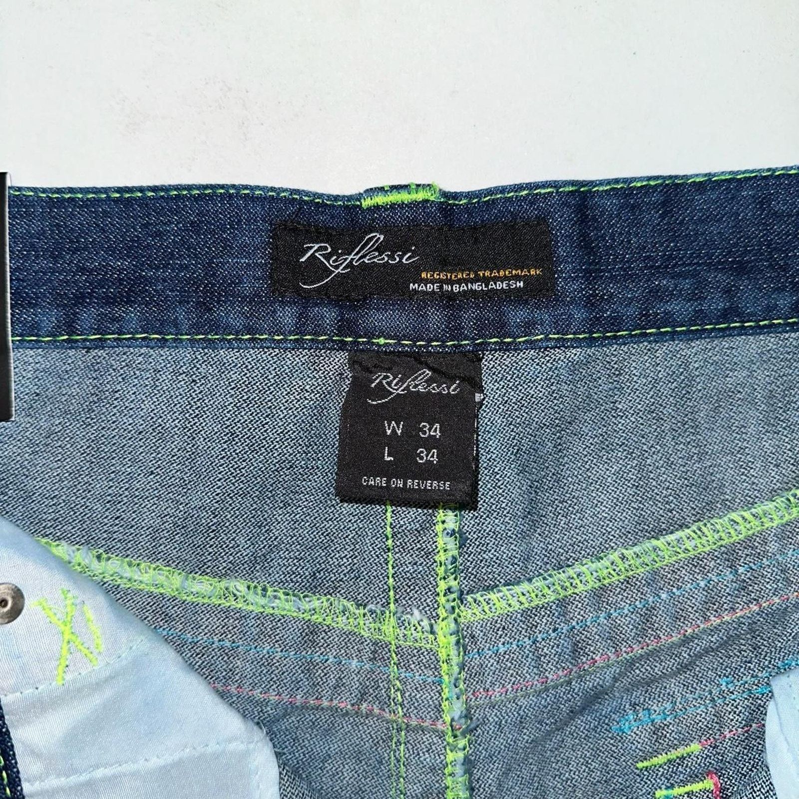Vintage Vintage baggy y2k riflessi faded blue skater unique denim Size US 34 / EU 50 - 5 Thumbnail