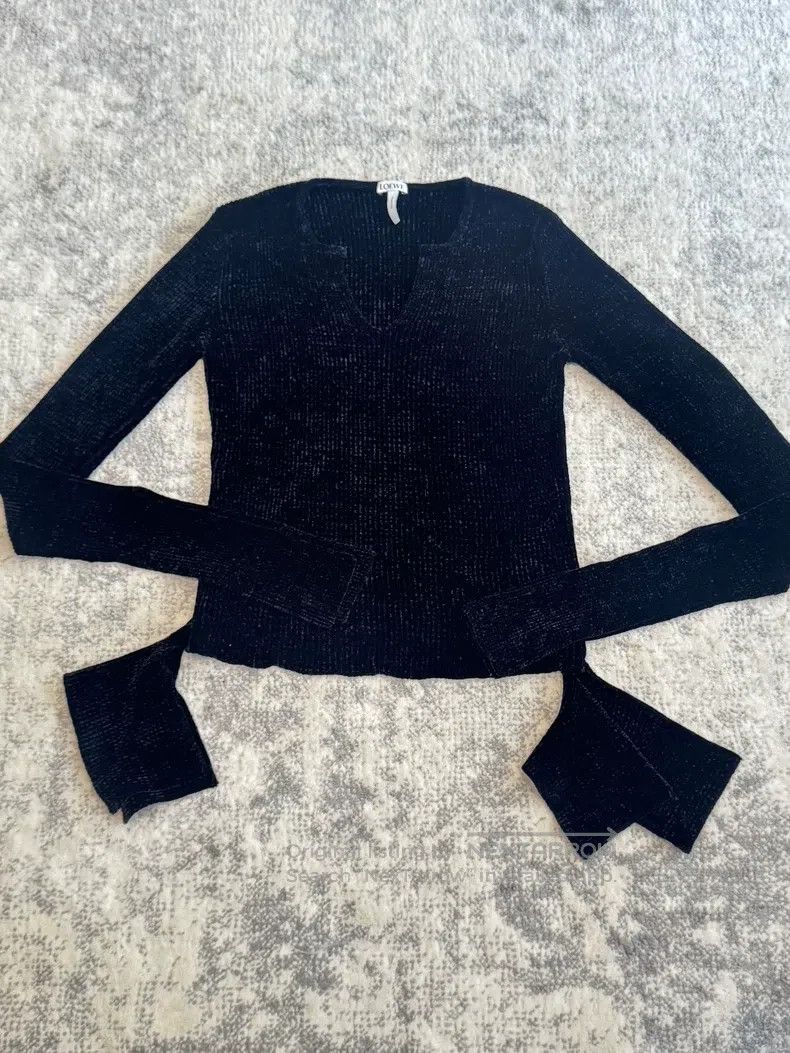 Loewe Loewe Women's Black Top with a Touch of Velvet Size S / US 4 / IT 40 - 1 Thumbnail