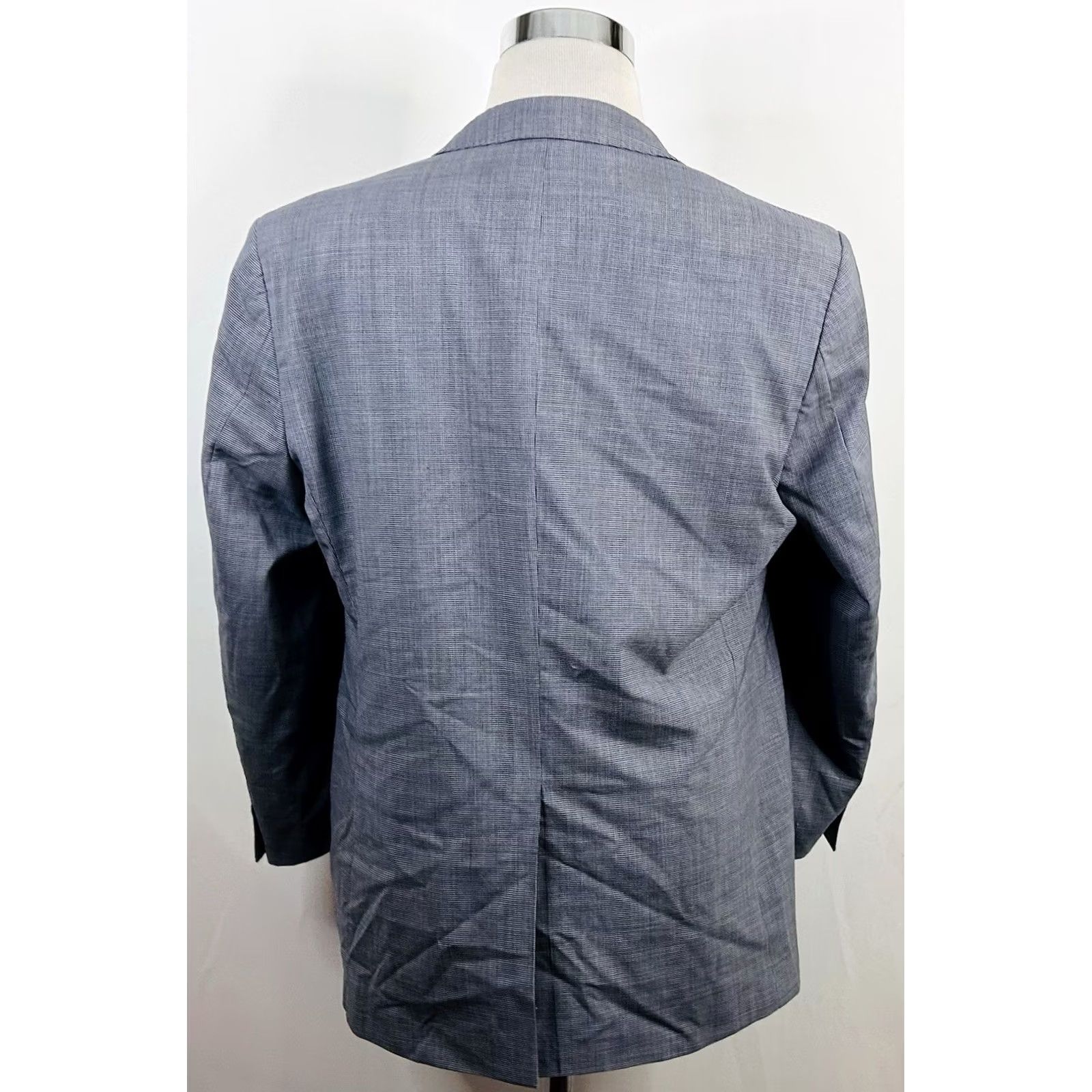 Vintage Indochino Sport Coat 42R Blue Houndstooth Wool Two Button Vented Size US XS / EU 42 / 0 - 6 Thumbnail