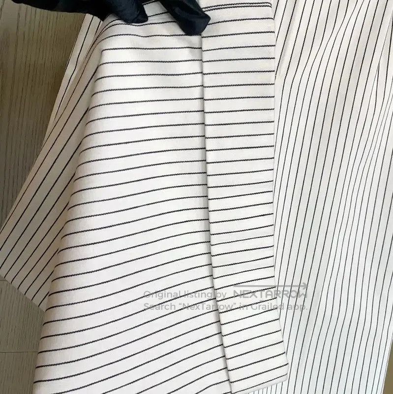 Chanel Chanel White Cotton Striped Casual Trousers . Size 23" - 6 Thumbnail