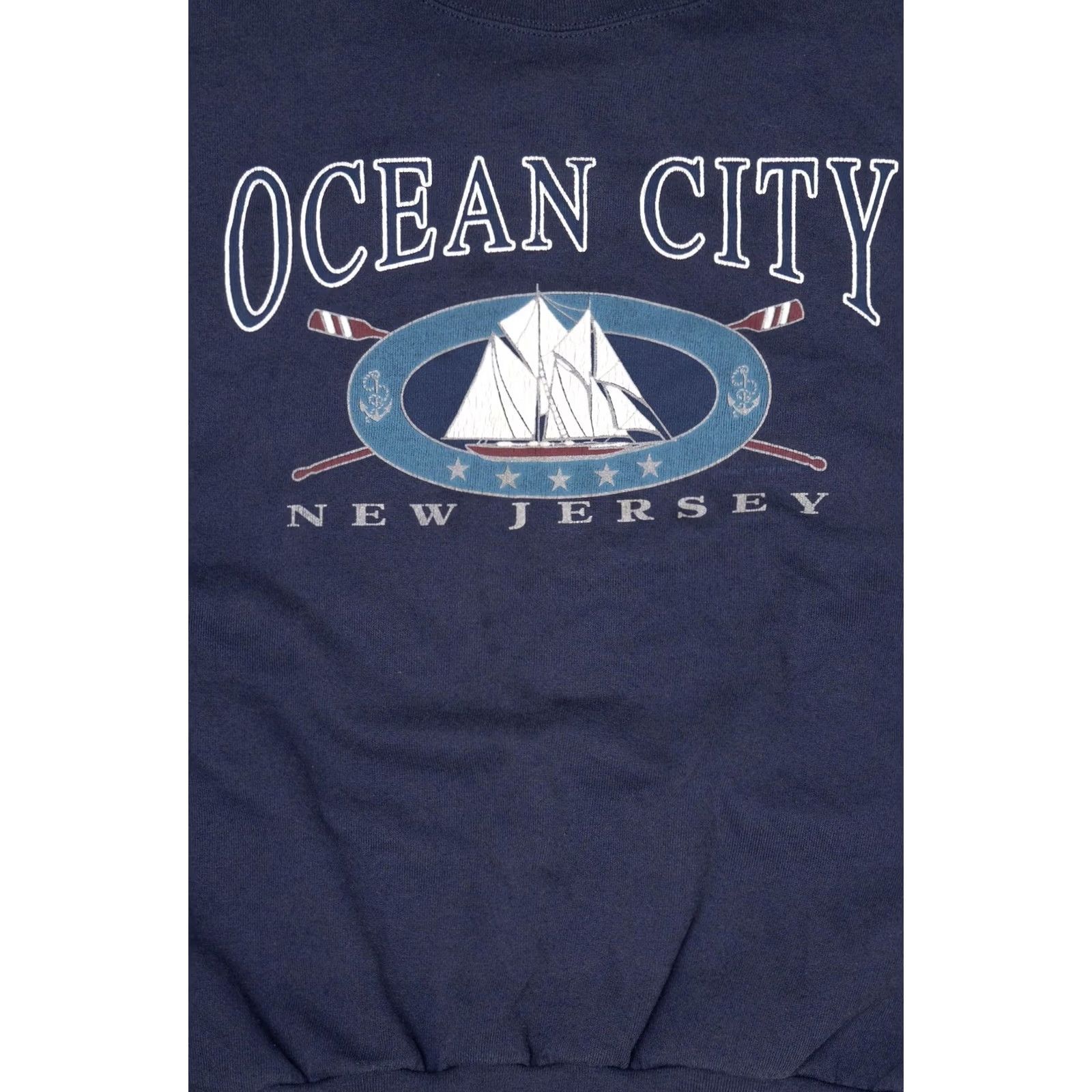 Delta VINTAGE Delta Navy Blue Ocean City New Jersey Sweatshirt 1990s X-Large Navy Blues Sweatshirt Mens Size US XL / EU 56 / 4 - 2 Thumbnail