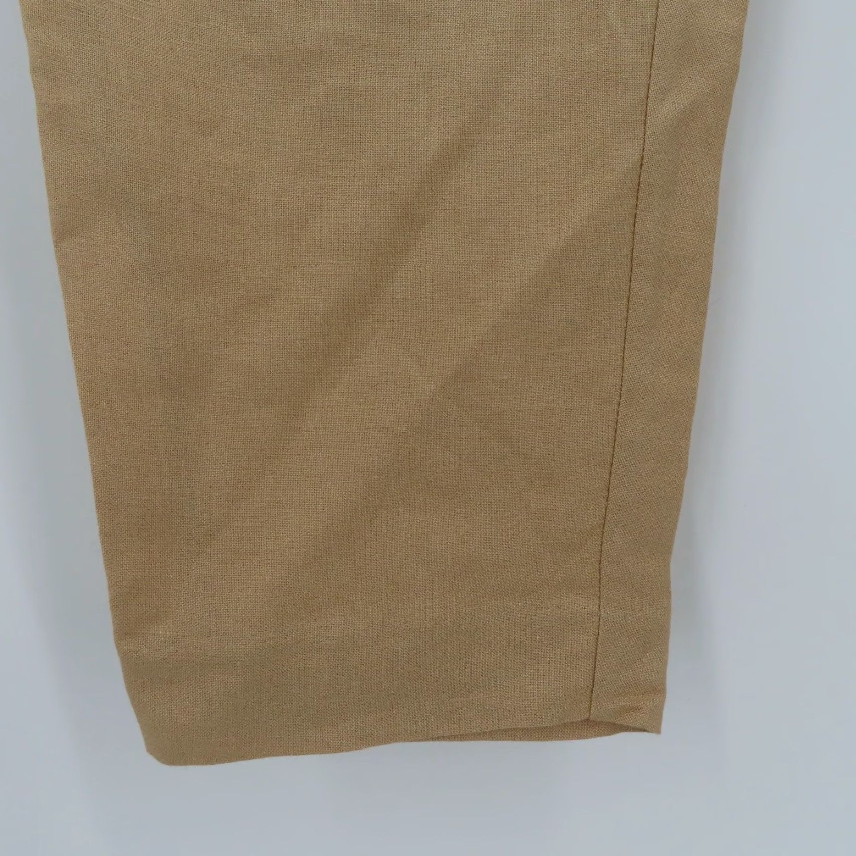 Vintage A New Day Womens 2 Pants Belted Linen Blend High Waist Brown Tan Dress Pants Modern Workwear Size 26" / US 2 / IT 38 - 4 Thumbnail