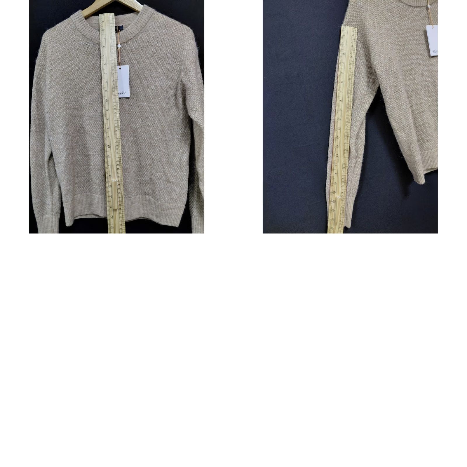 Quince Quince Alpaca Blend Sweater Beige Solid Knit Women Size M Crew Neck Lightweight Casual Travel Pullover Size M / US 6-8 / IT 42-44 - 8 Thumbnail