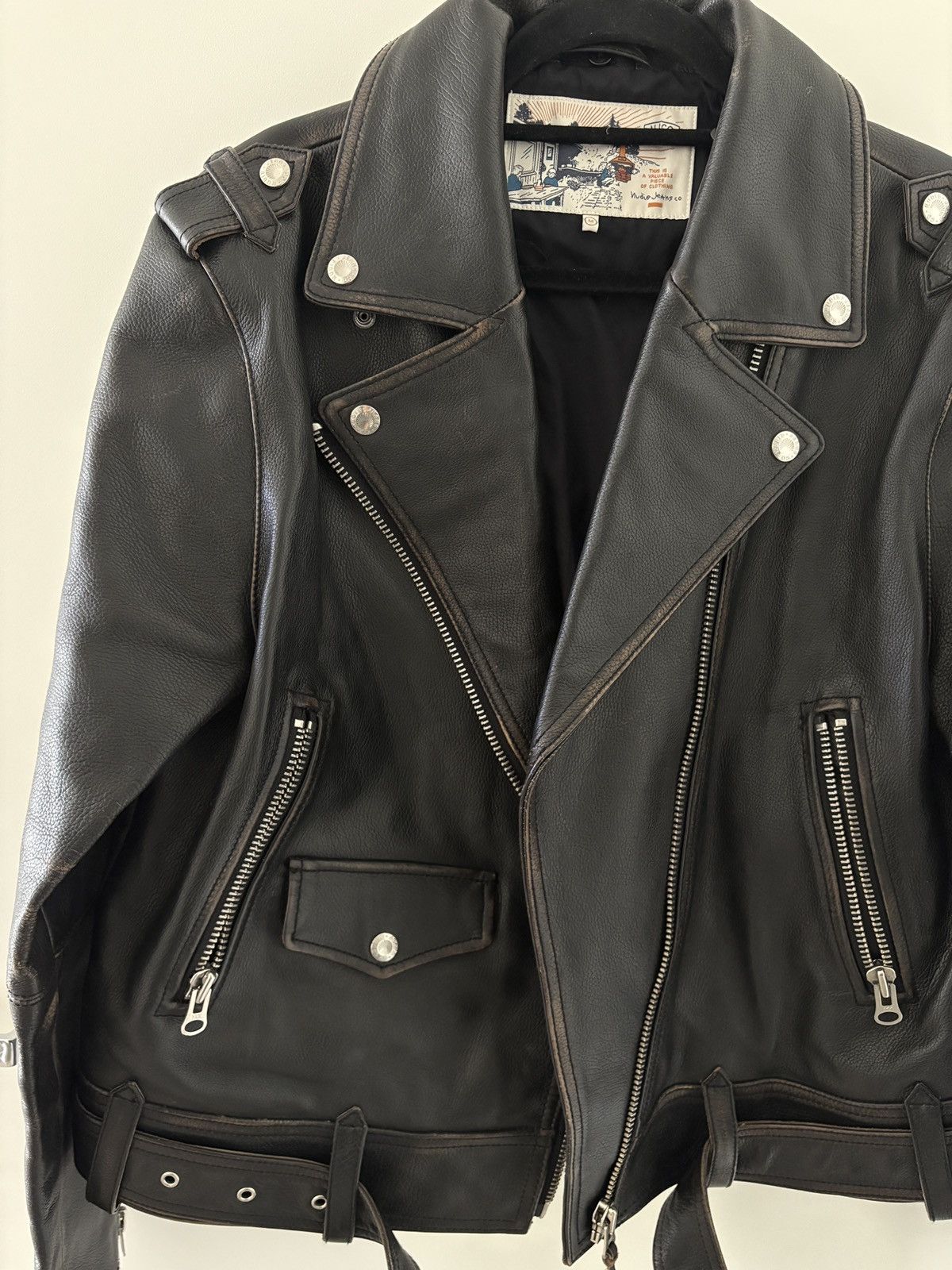 Nudie Jeans Unisex Biker Leather Jacket Size US M / EU 48-50 / 2 - 3 Thumbnail