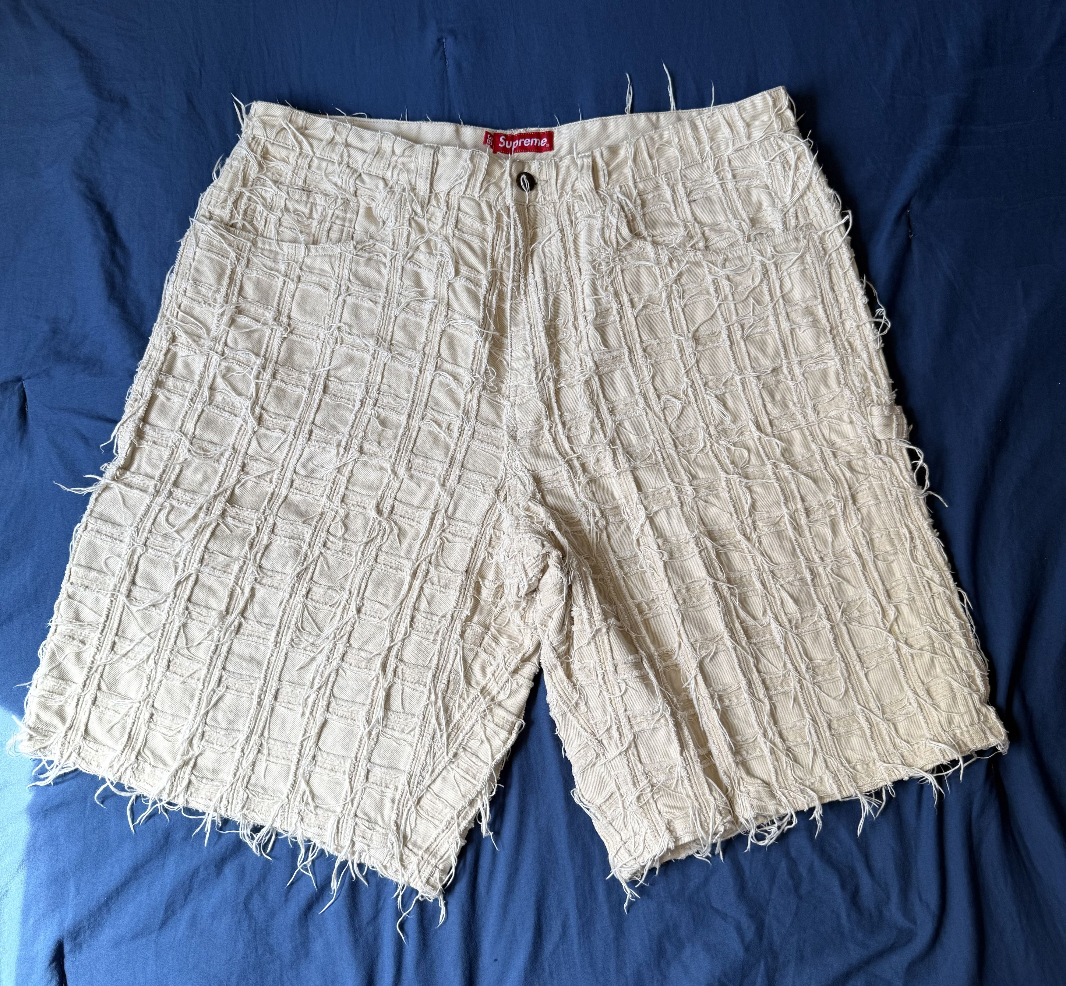 Supreme Supreme flames jacquard Baggy denim shorts | Grailed