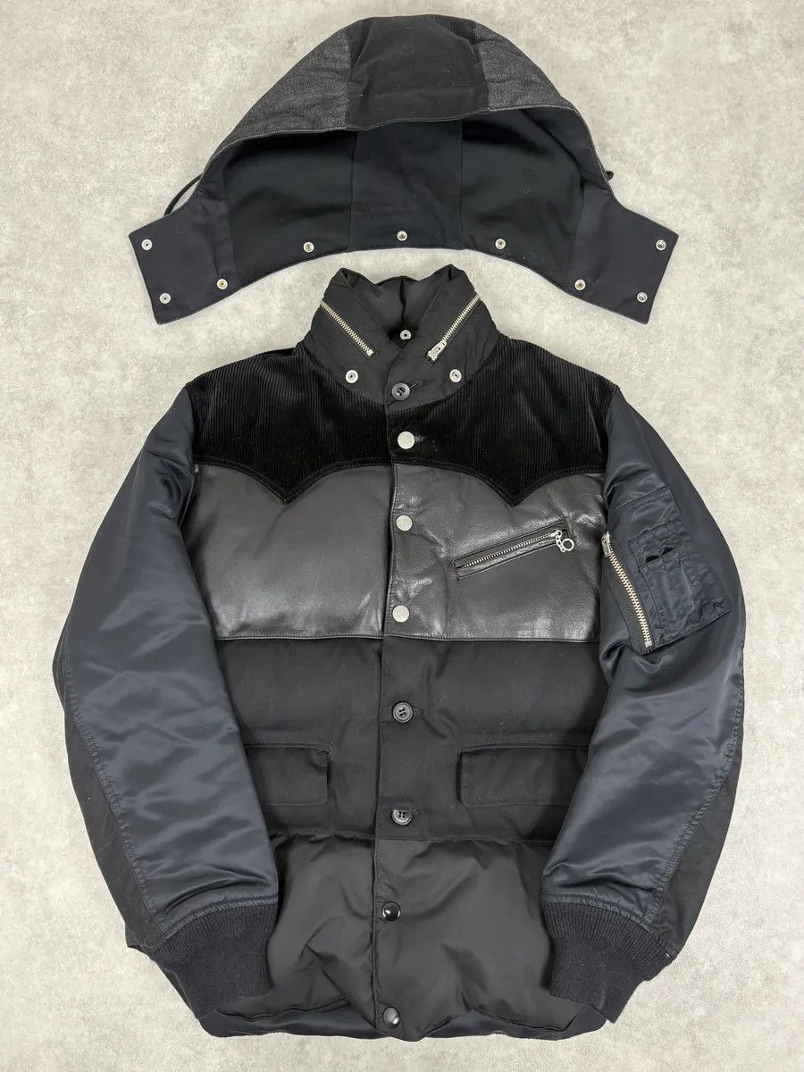 Comme des Garcons AW2013 Comme des Garçons Ganryu Black Leather Hooded Puffer Nylon Jacket Size US S / EU 44-46 / 1 - 8 Thumbnail