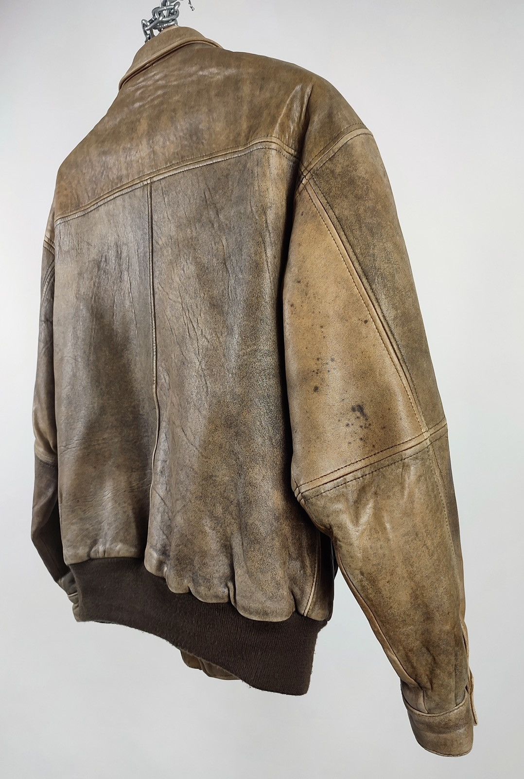 Genuine Leather 90s Vintage Aviator Leather Sheepskin Bomber Jacket Size US L / EU 52-54 / 3 - 14 Thumbnail